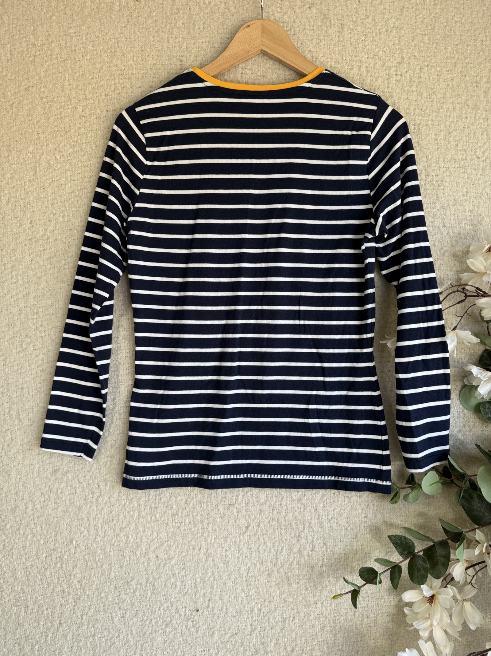Tu Navy & White Striped Long Sleeve Top UK 14 Cotton Modal Blend image 4