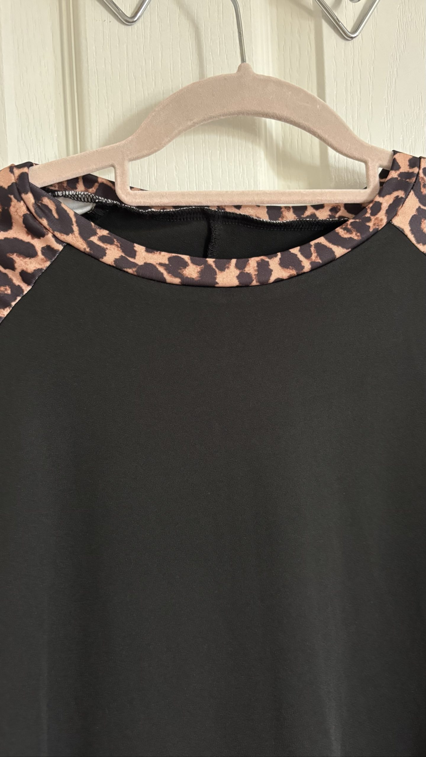 Emery Rose Black & Brown Leopard Print Sleeve Dress XL image 3