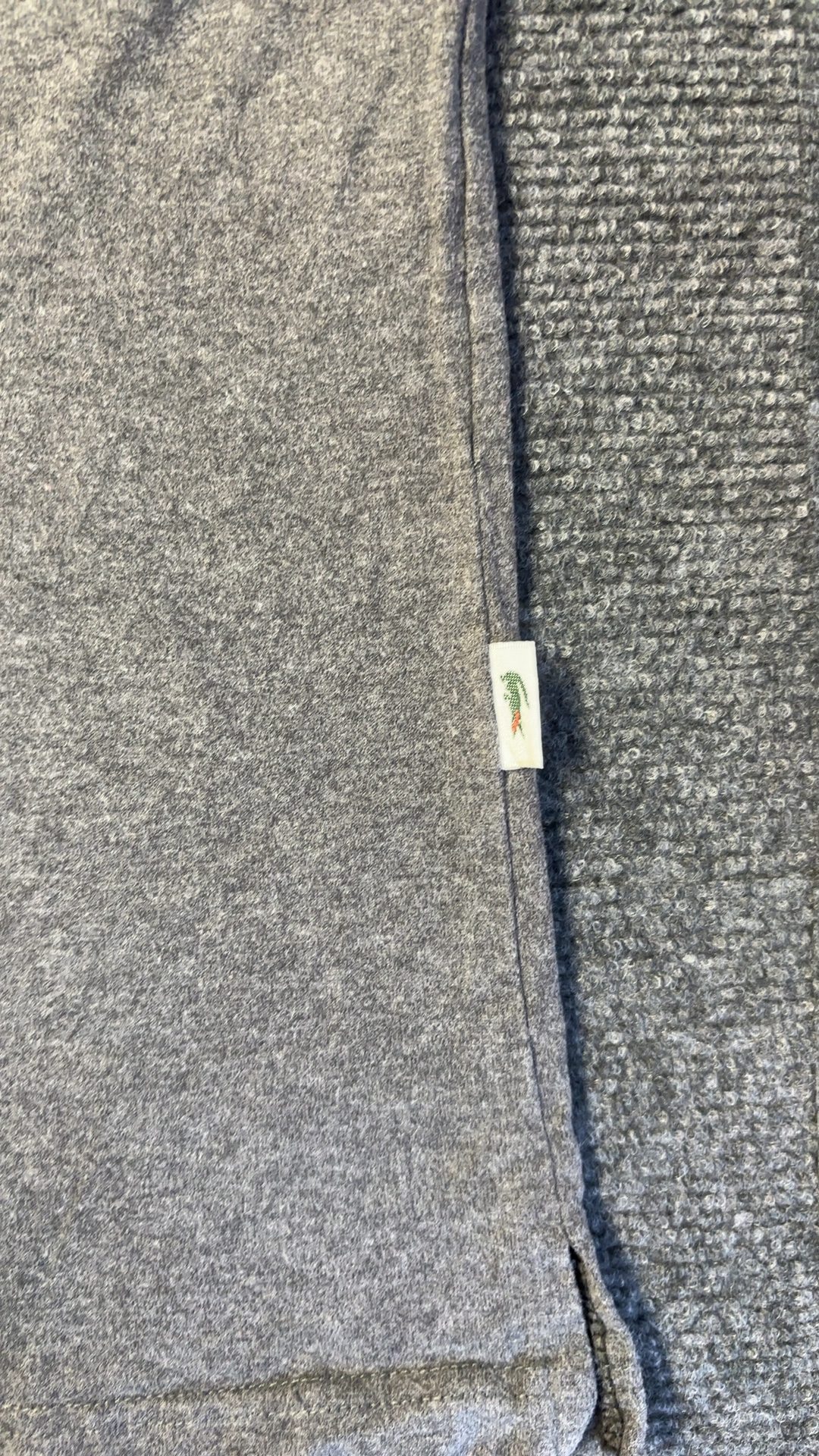 Lacoste Grey Striped Polo Shirt Large boys / small mens Classic Soft Cotton image 4