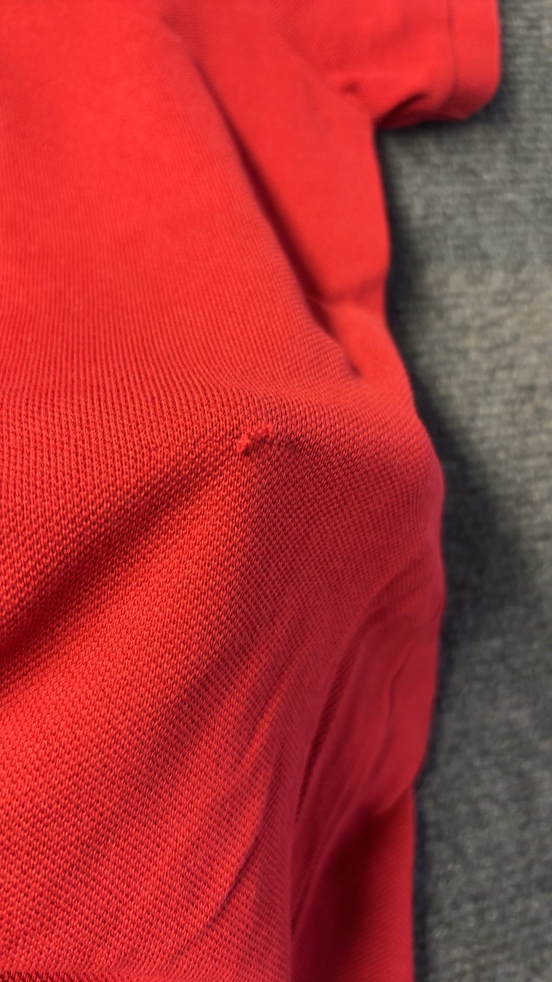 Lacoste Red Polo Shirt Large Small Hole image 5