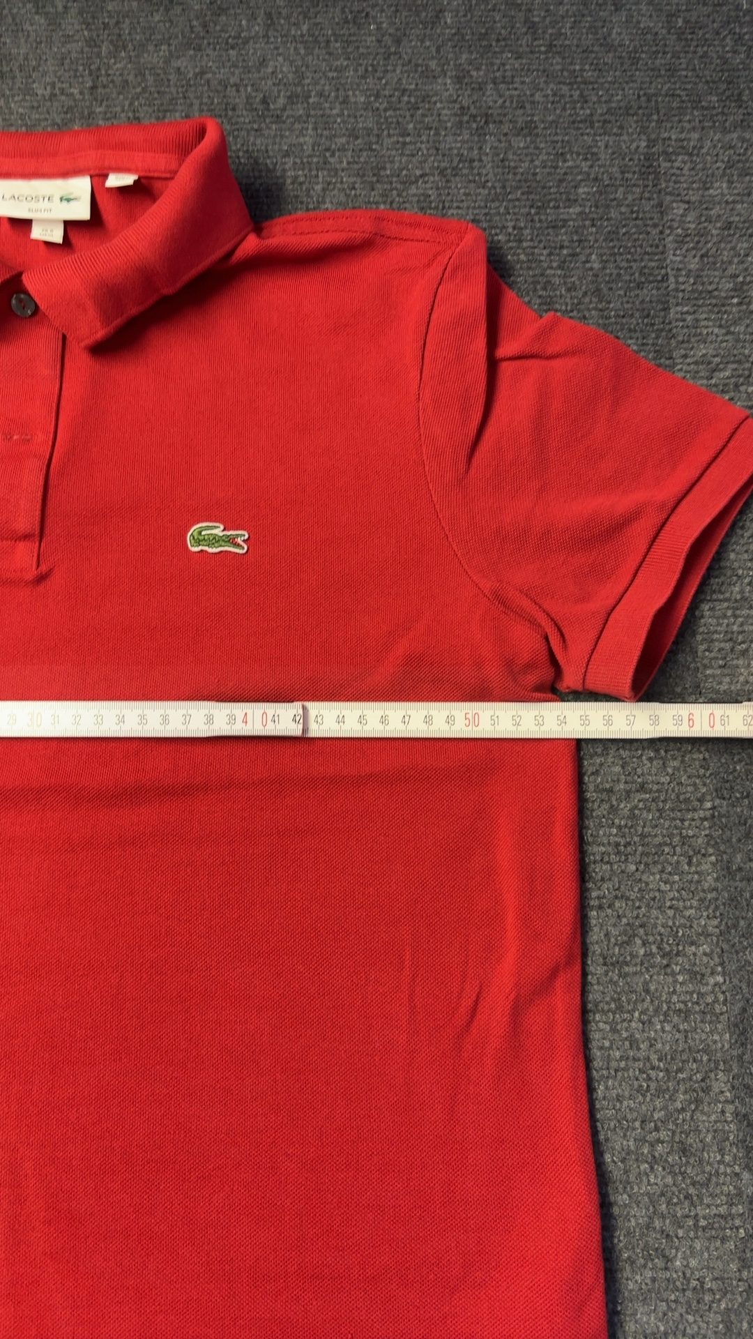 Lacoste Red Polo Shirt Large Small Hole image 2