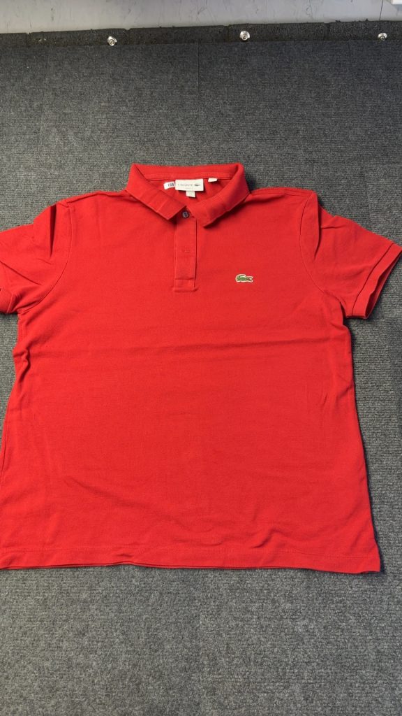 Lacoste Red Polo Shirt Large Small Hole
