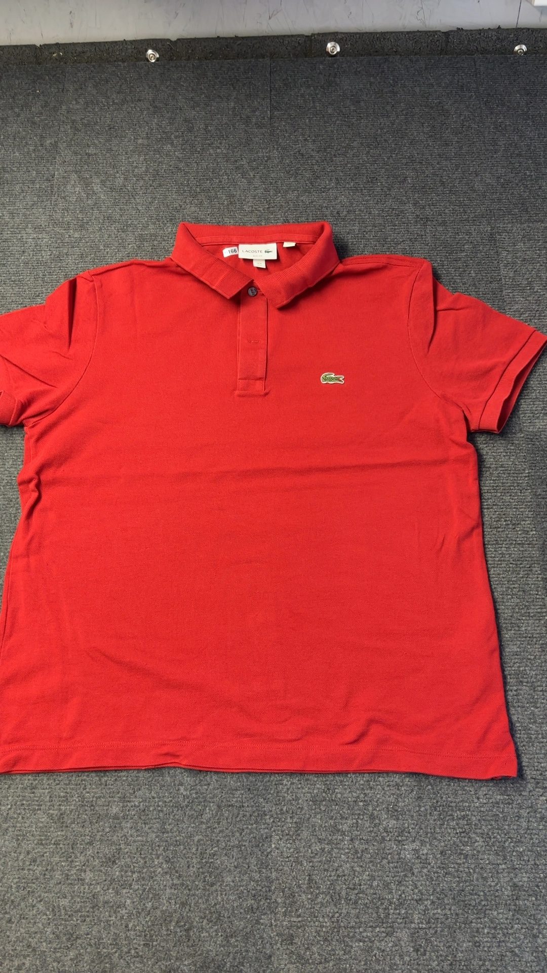 Lacoste Red Polo Shirt Large Small Hole