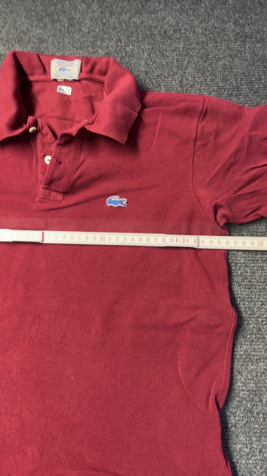 Lacoste Red Polo Shirt Medium Vintage Classic image 4