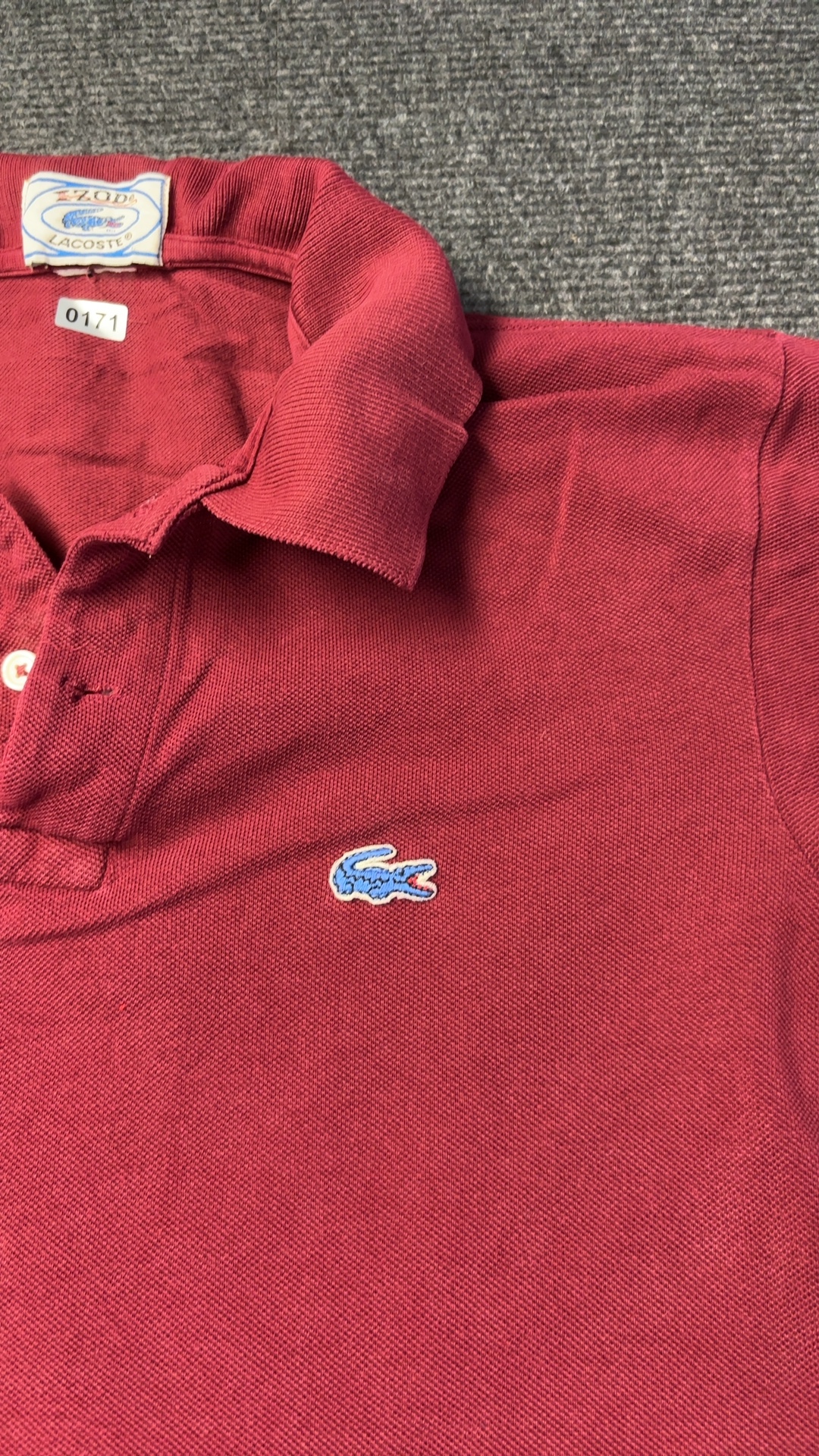 Lacoste Red Polo Shirt Medium Vintage Classic image 6