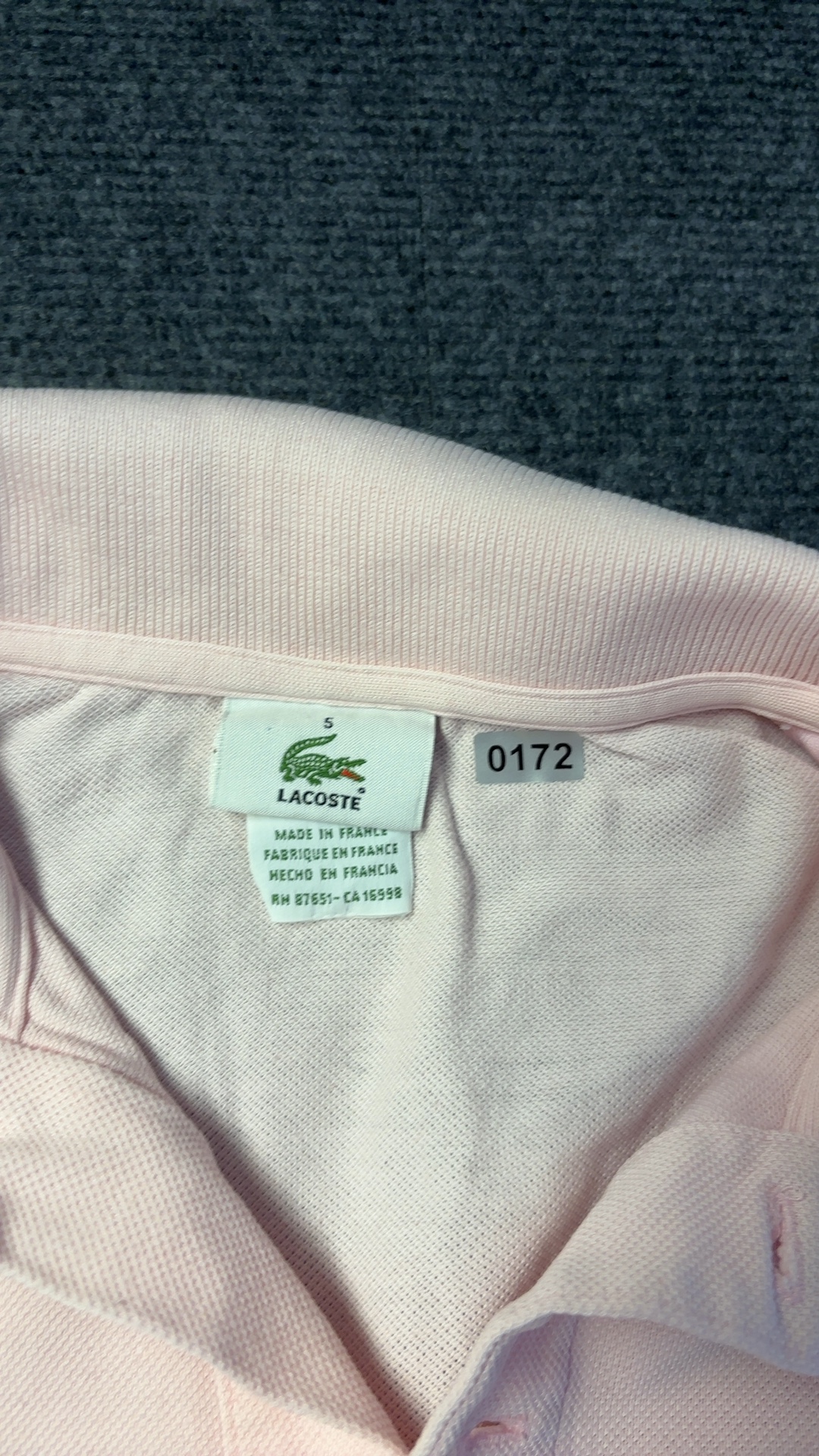 Lacoste Pink Polo Shirt Size 5 Classic Fit image 5