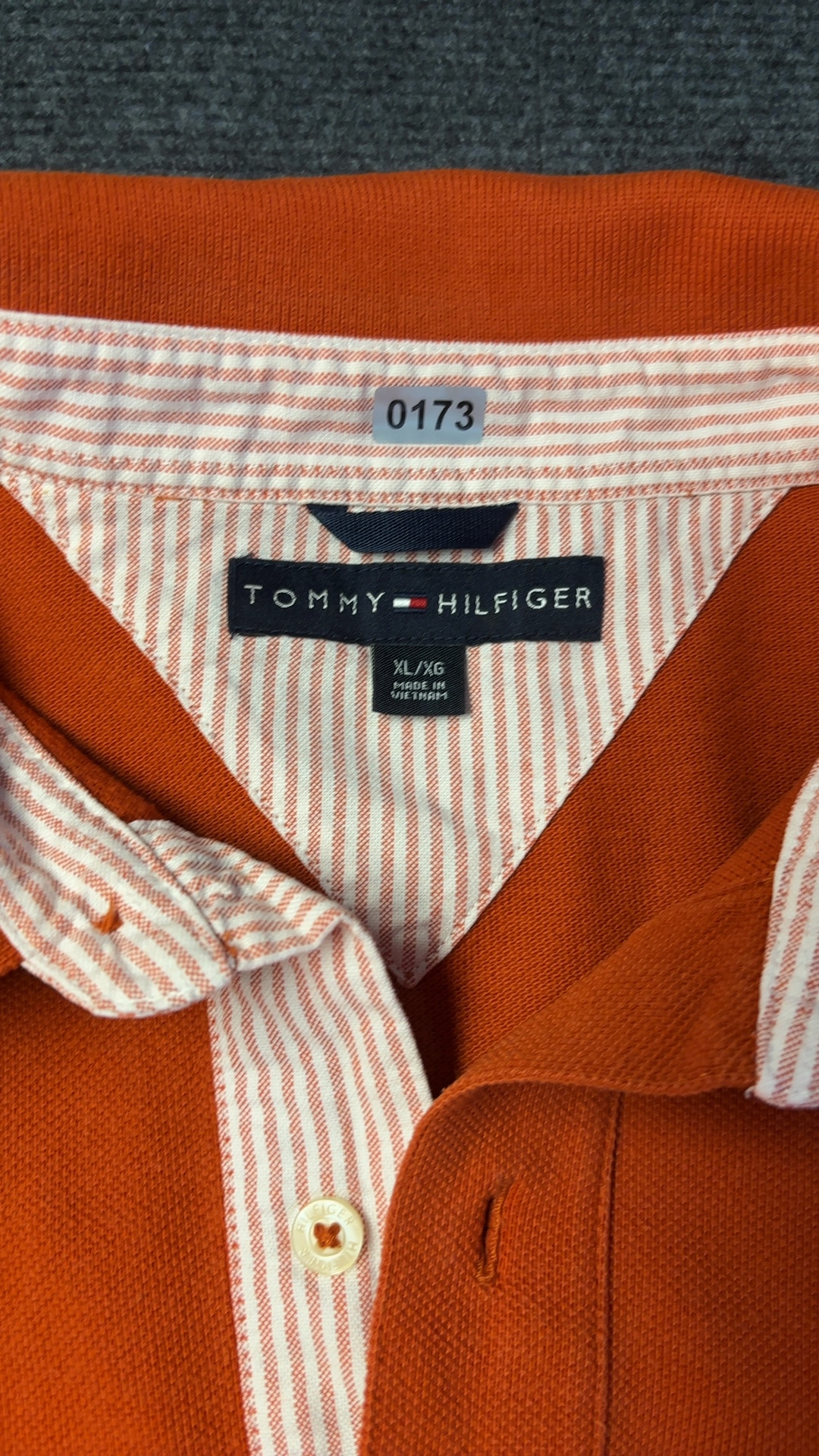 Tommy Hilfiger Orange Polo Shirt XL Classic Fit image 2
