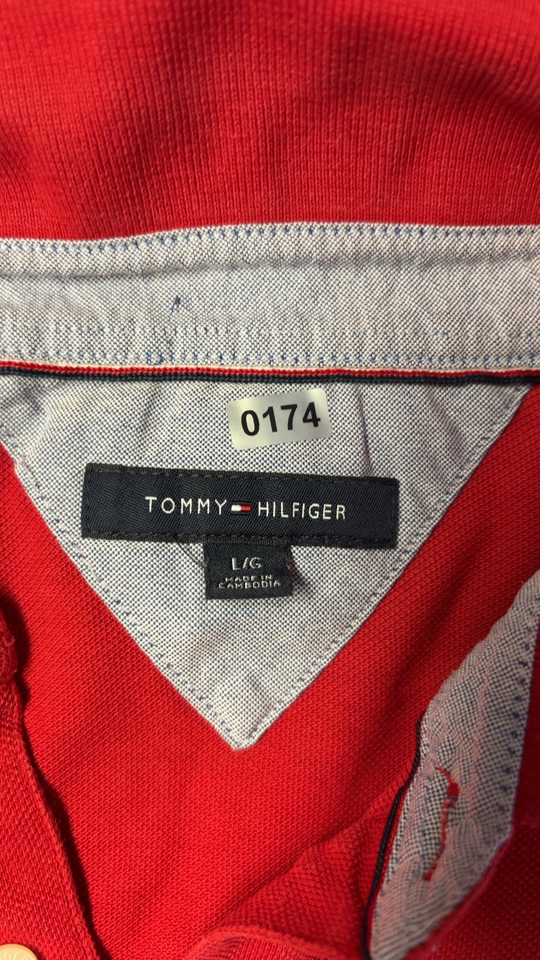 Tommy Hilfiger Red Polo Shirt Large Short Sleeve image 3