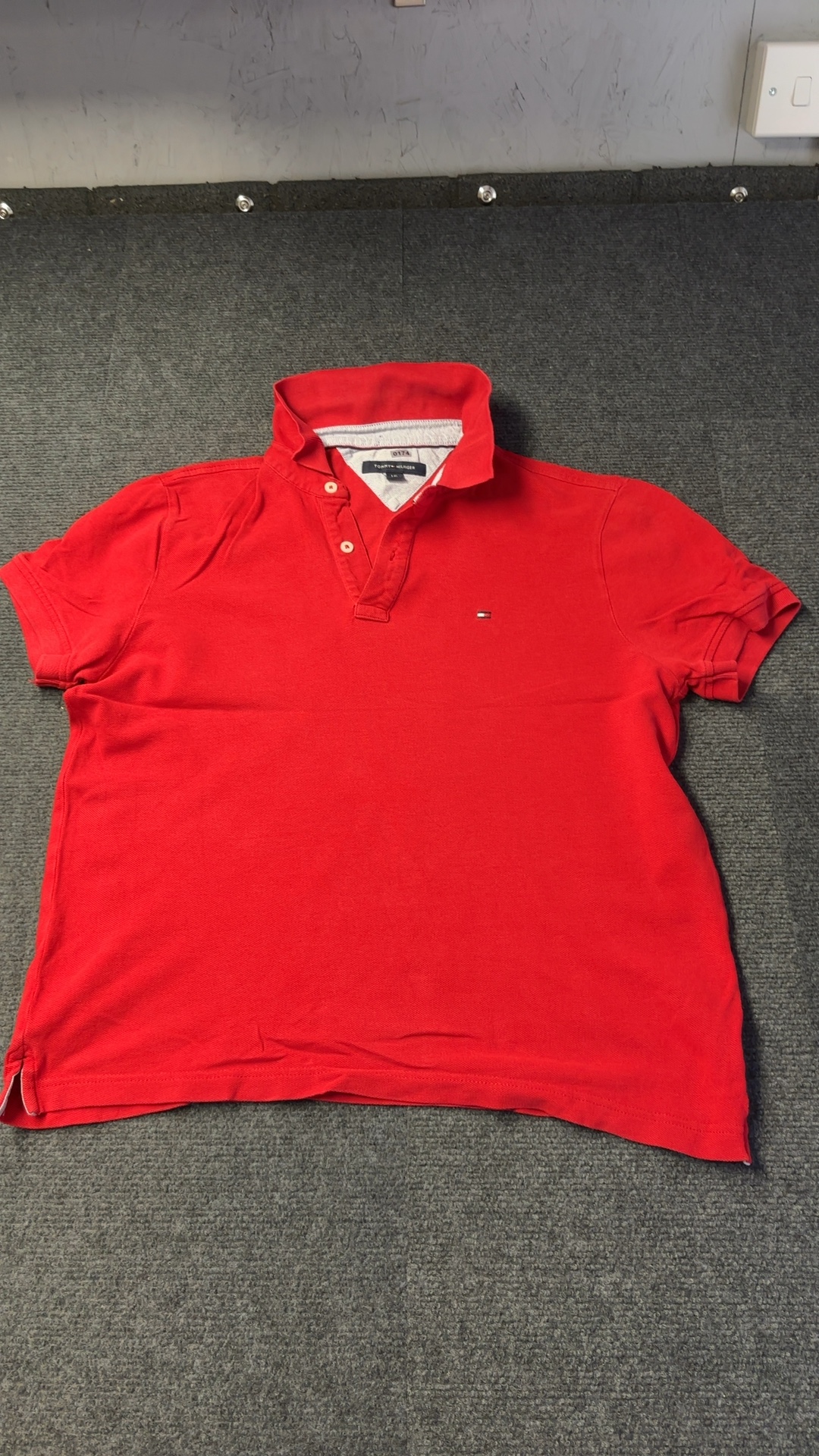 Tommy Hilfiger Red Polo Shirt Large Short Sleeve