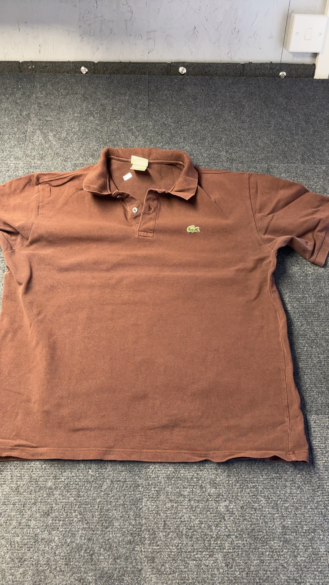 Lacoste Brown Polo Shirt Large Classic Fit Cotton
