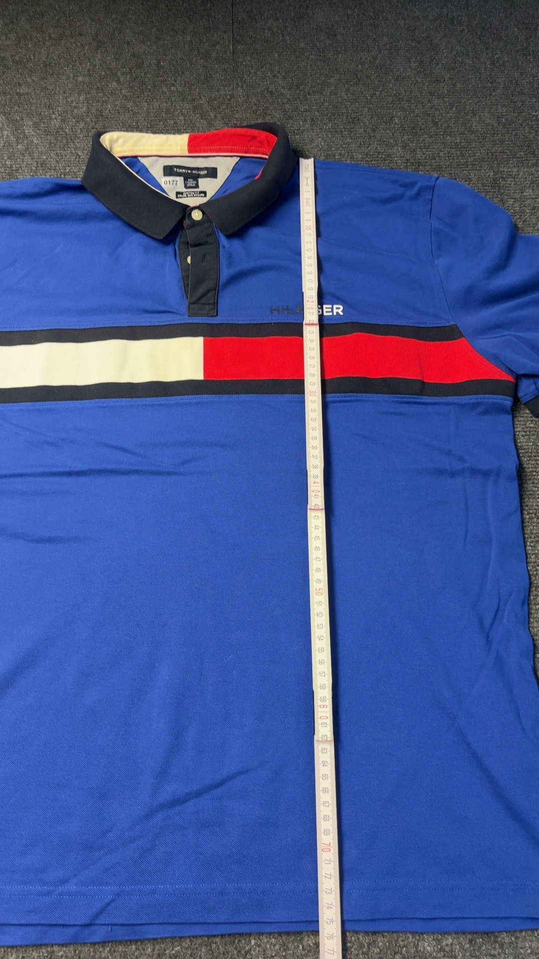 Tommy Hilfiger Blue Red & White Polo Shirt XXL Custom Fit image 3