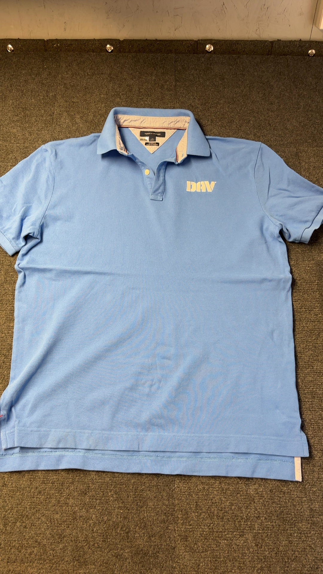 Tommy Hilfiger Light Blue Polo Shirt Large Cotton