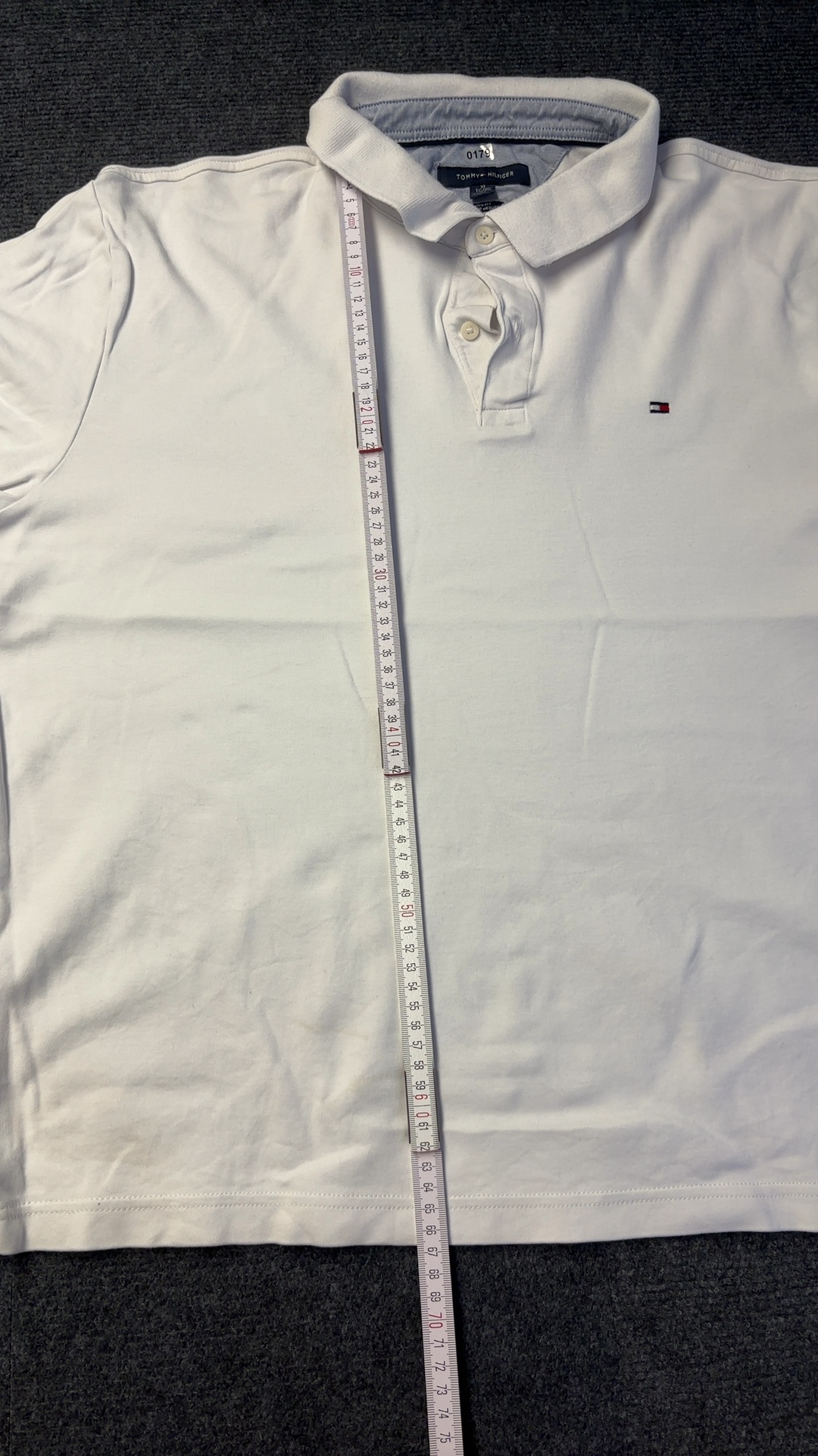 Tommy Hilfiger White Polo Shirt XL Custom Fit image 3