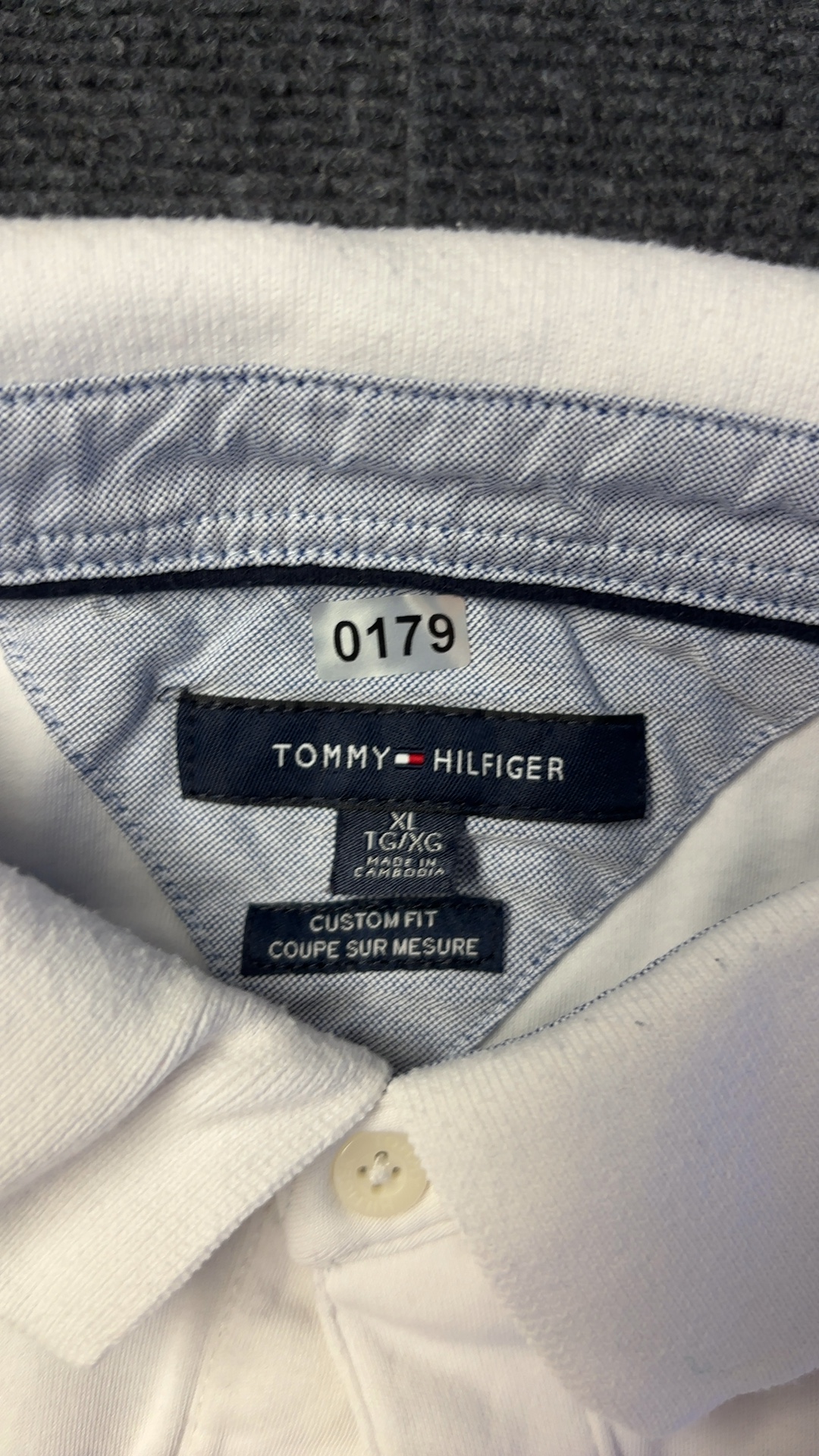 Tommy Hilfiger White Polo Shirt XL Custom Fit image 5