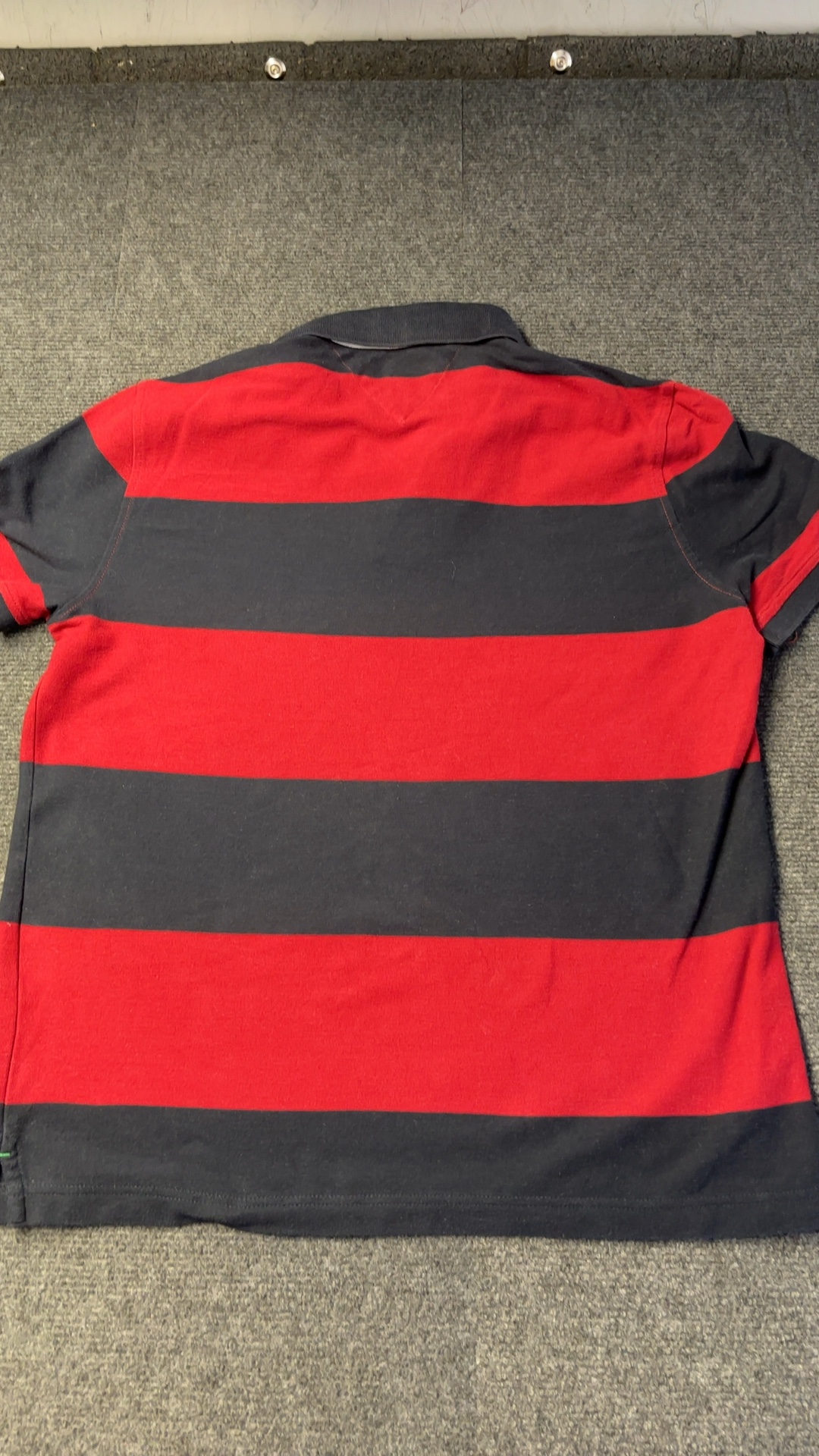 Tommy Hilfiger Red & Black Stripe Polo Shirt Large image 2