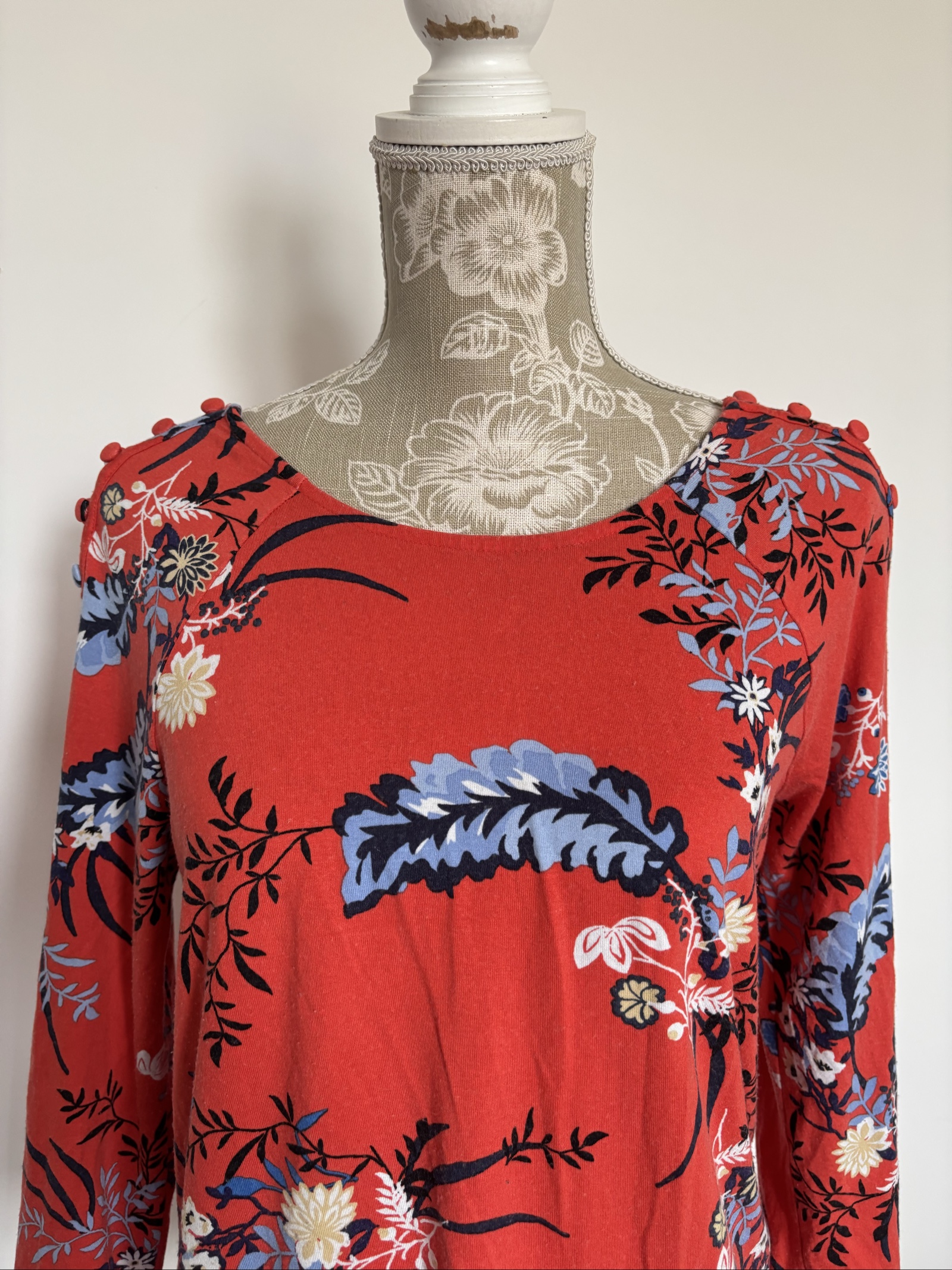 Limited Edition Red Floral Long Sleeve Top Medium 138 image 2