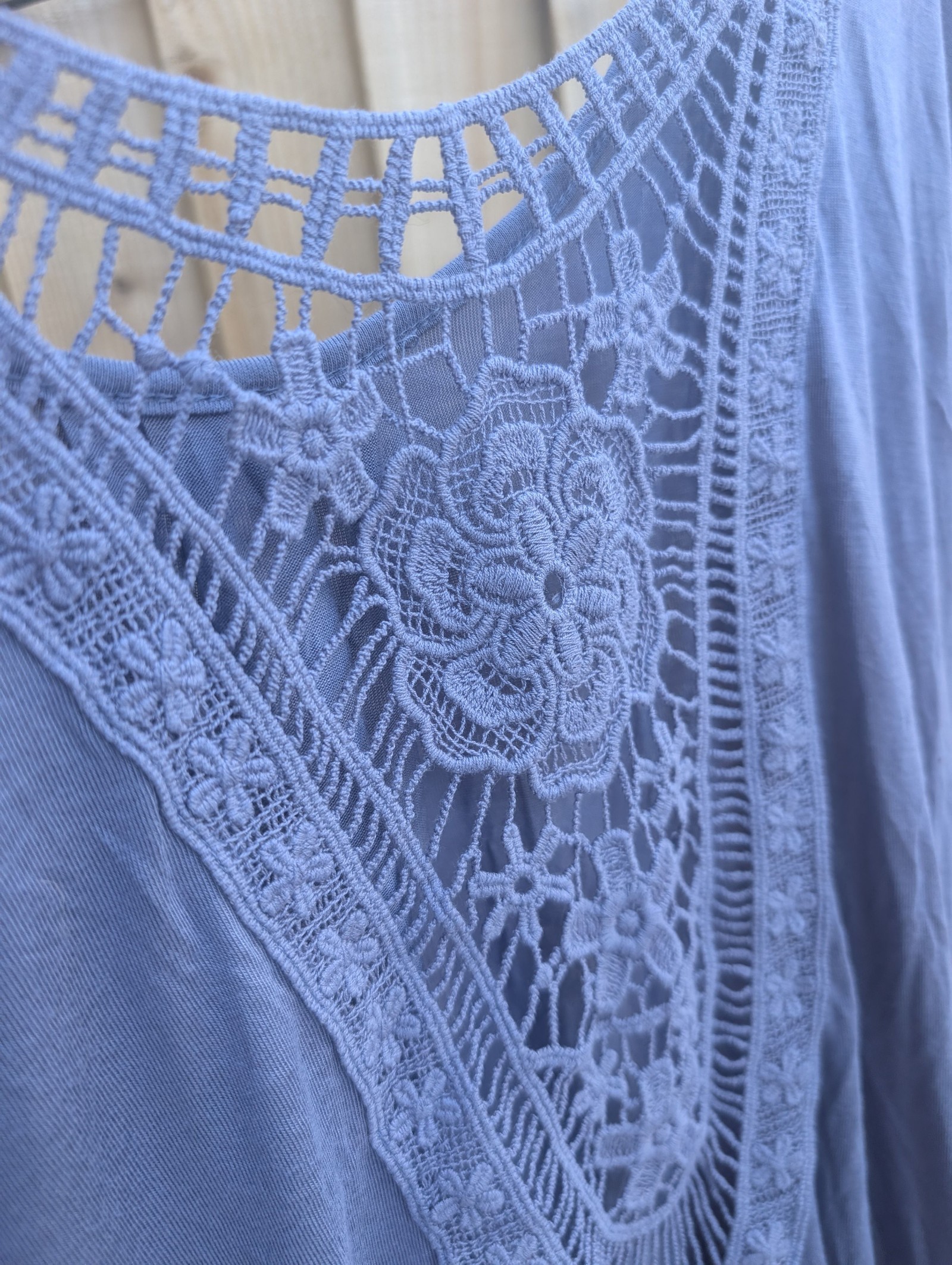 Lascana Blue Crochet Back Top Medium Relaxed Fit image 10
