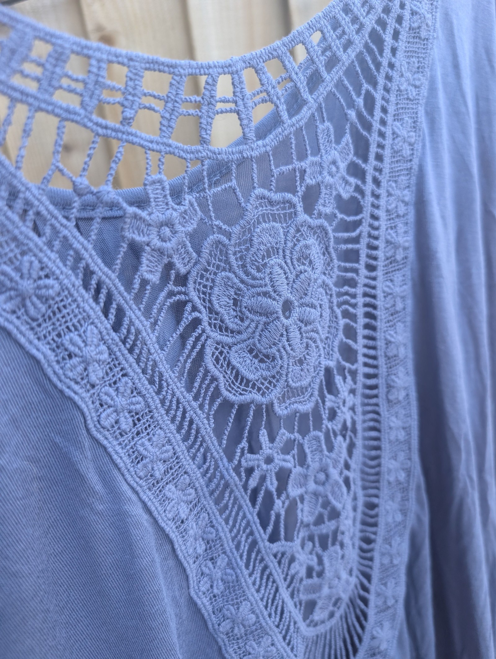 Lascana Blue Crochet Back Top Medium Relaxed Fit image 9