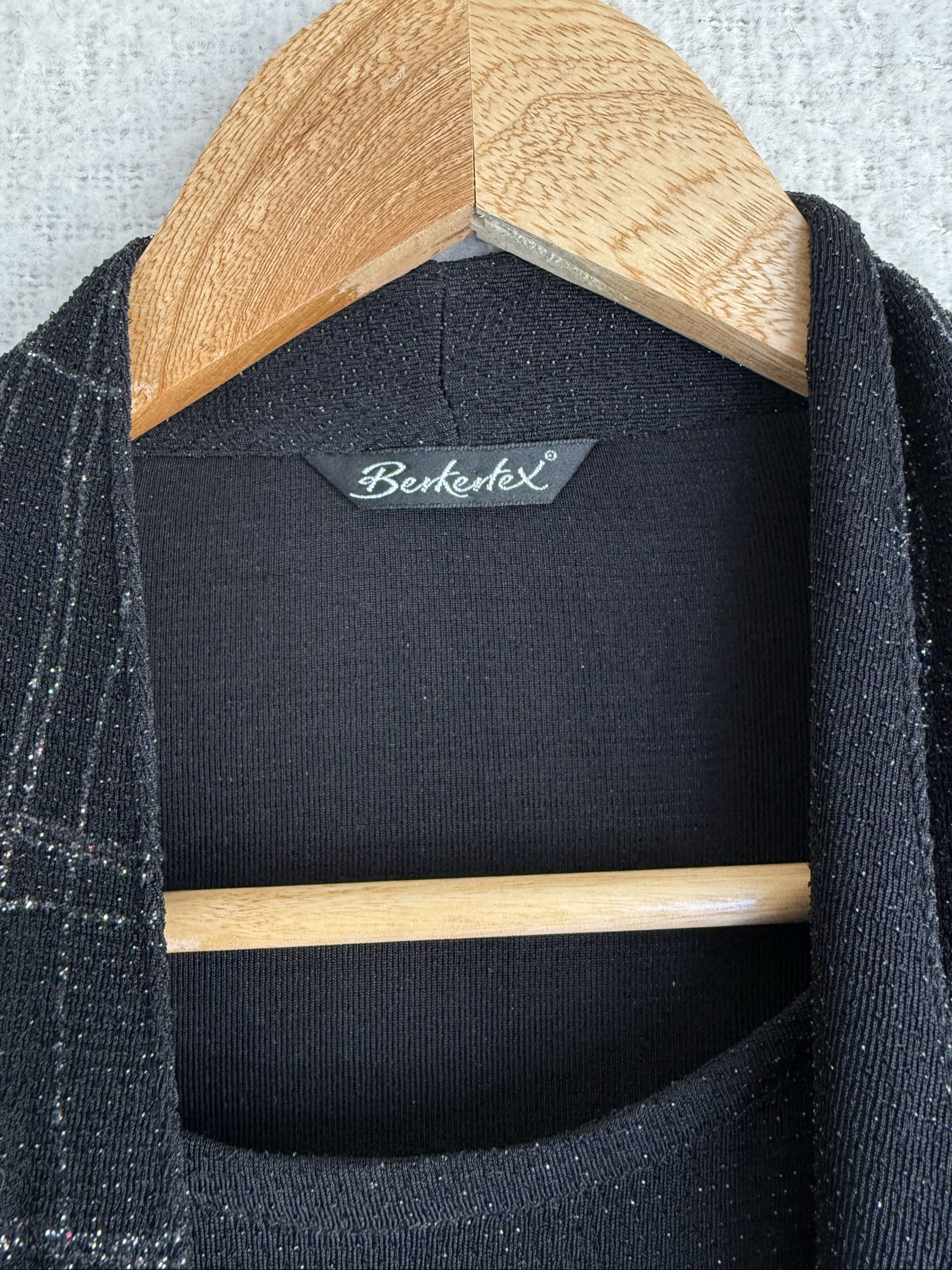 Berkertex Black Checked Open Front Cardigan Size UK 22 Classic Smart Casual image 2