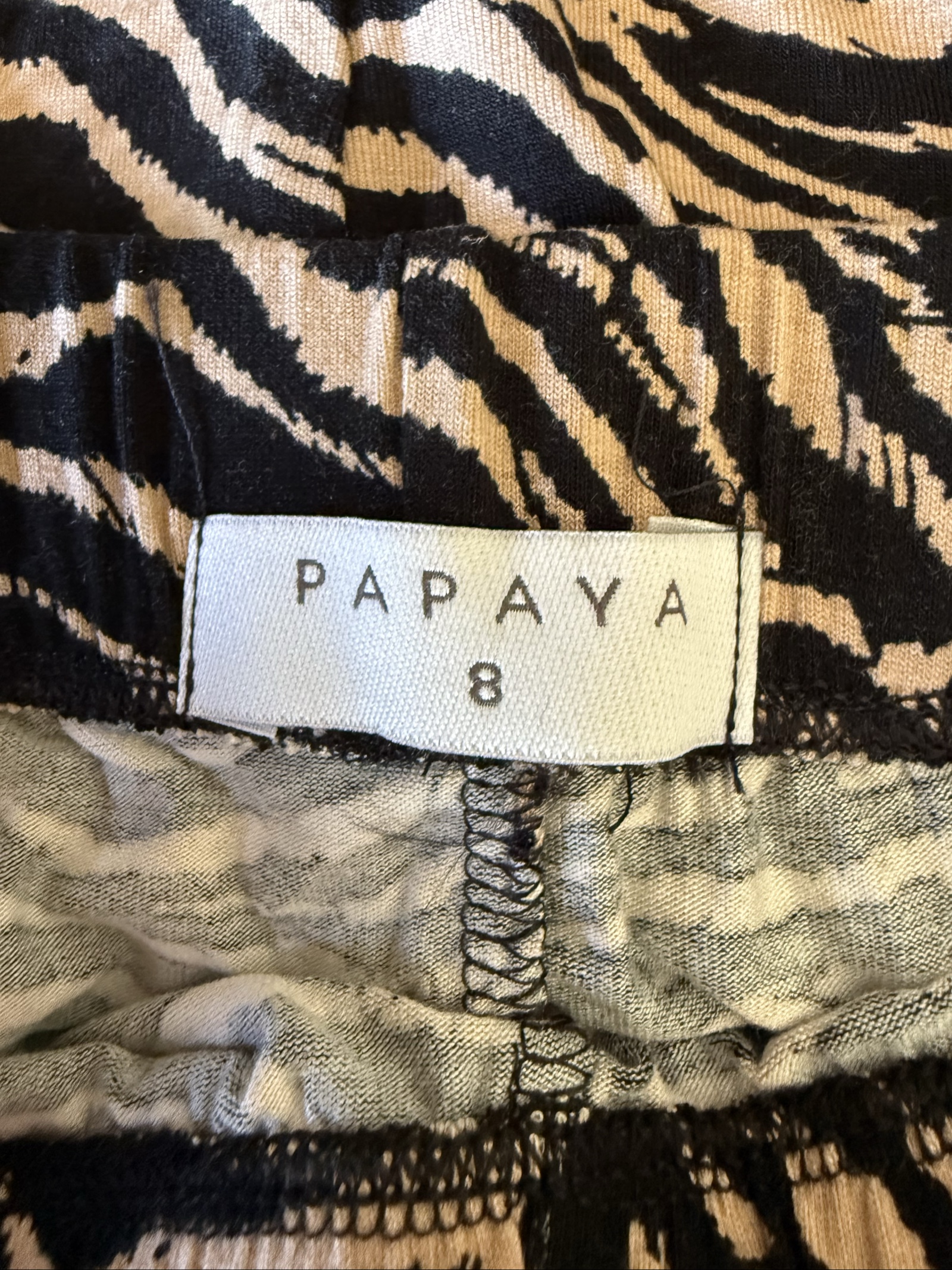 Papaya Black & Beige Zebra Print Cropped Trousers UK 8 Stylish image 3