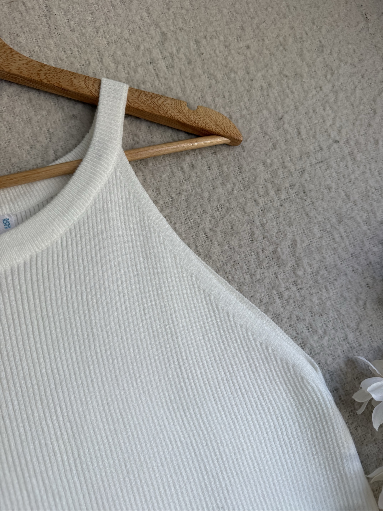 Primark White Ribbed Knit Tank Top 2XL Sleeveless Casual Summer Layering image 3
