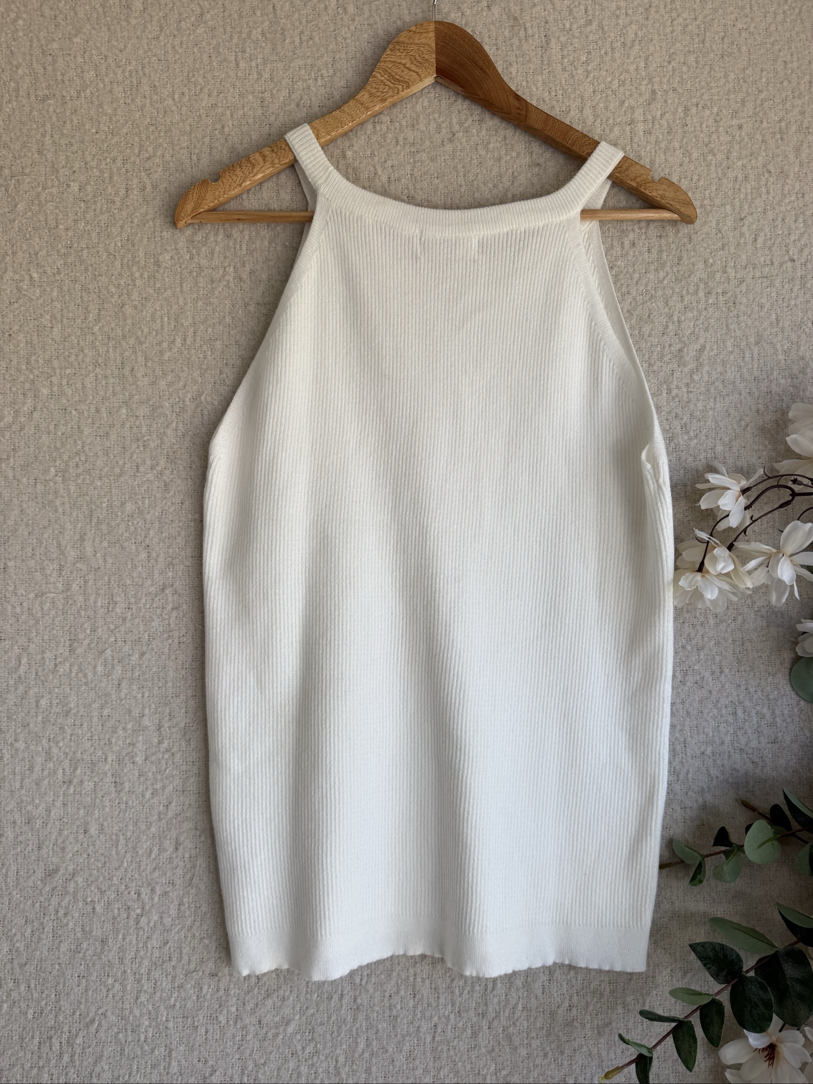 Primark White Ribbed Knit Tank Top 2XL Sleeveless Casual Summer Layering image 4