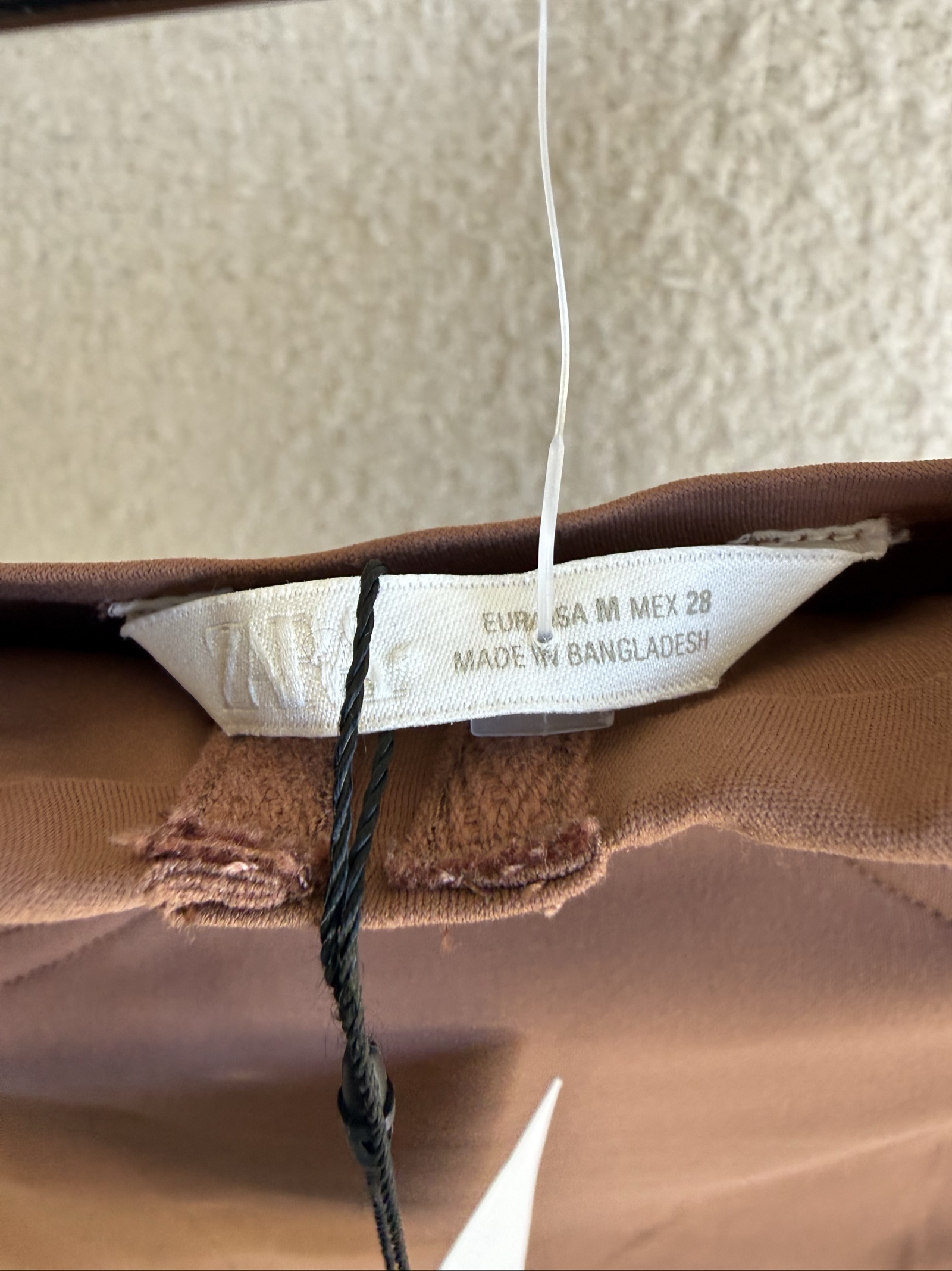 Zara Brown Strapless Bustier Top Medium UK 12 Stylish Structured Fit image 3