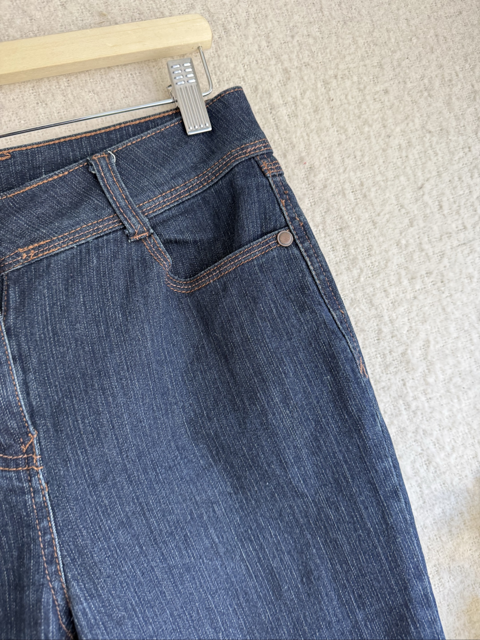 Bhs Dark Blue Denim Skinny Jeans UK 10 Classic Fit Stretch Cotton Blend image 2