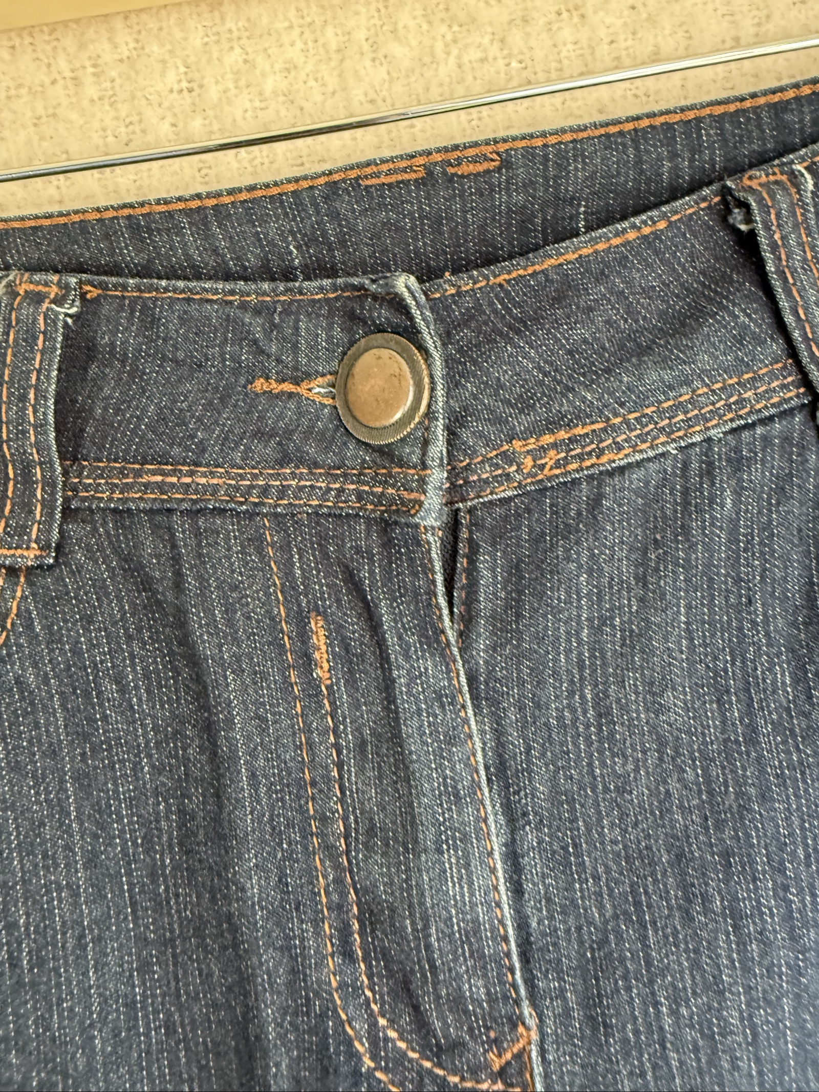 Bhs Dark Blue Denim Skinny Jeans UK 10 Classic Fit Stretch Cotton Blend image 3