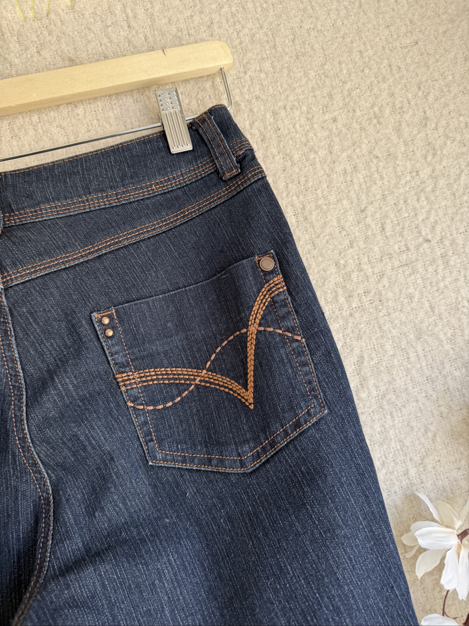 Bhs Dark Blue Denim Skinny Jeans UK 10 Classic Fit Stretch Cotton Blend image 5