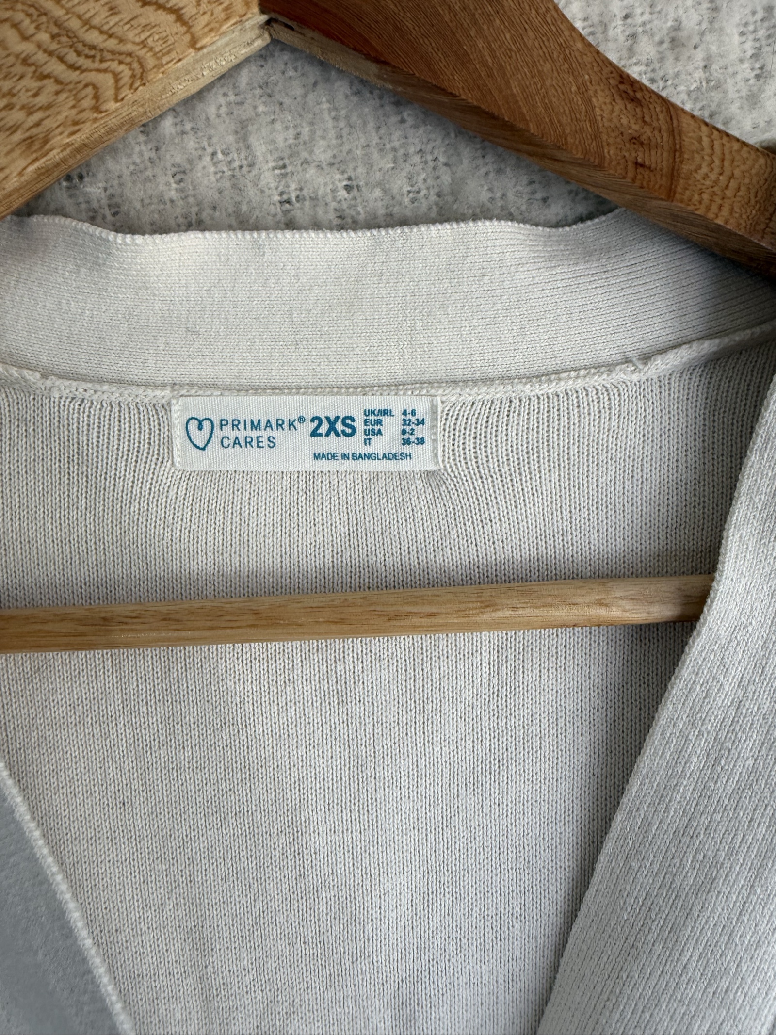 Primark White & Navy Stripe Cardigan 2XS UK 4-6 Cotton Blend Buttoned Casual image 3