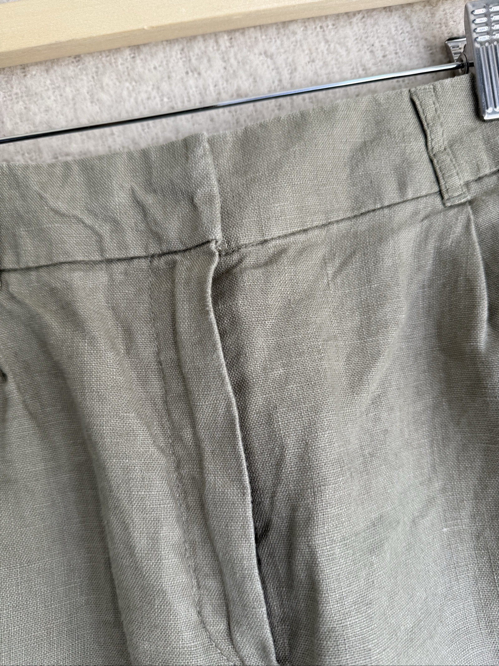 Primark Khaki Linen Blend Relaxed Fit Shorts Small S Casual Summer Lightwear image 3