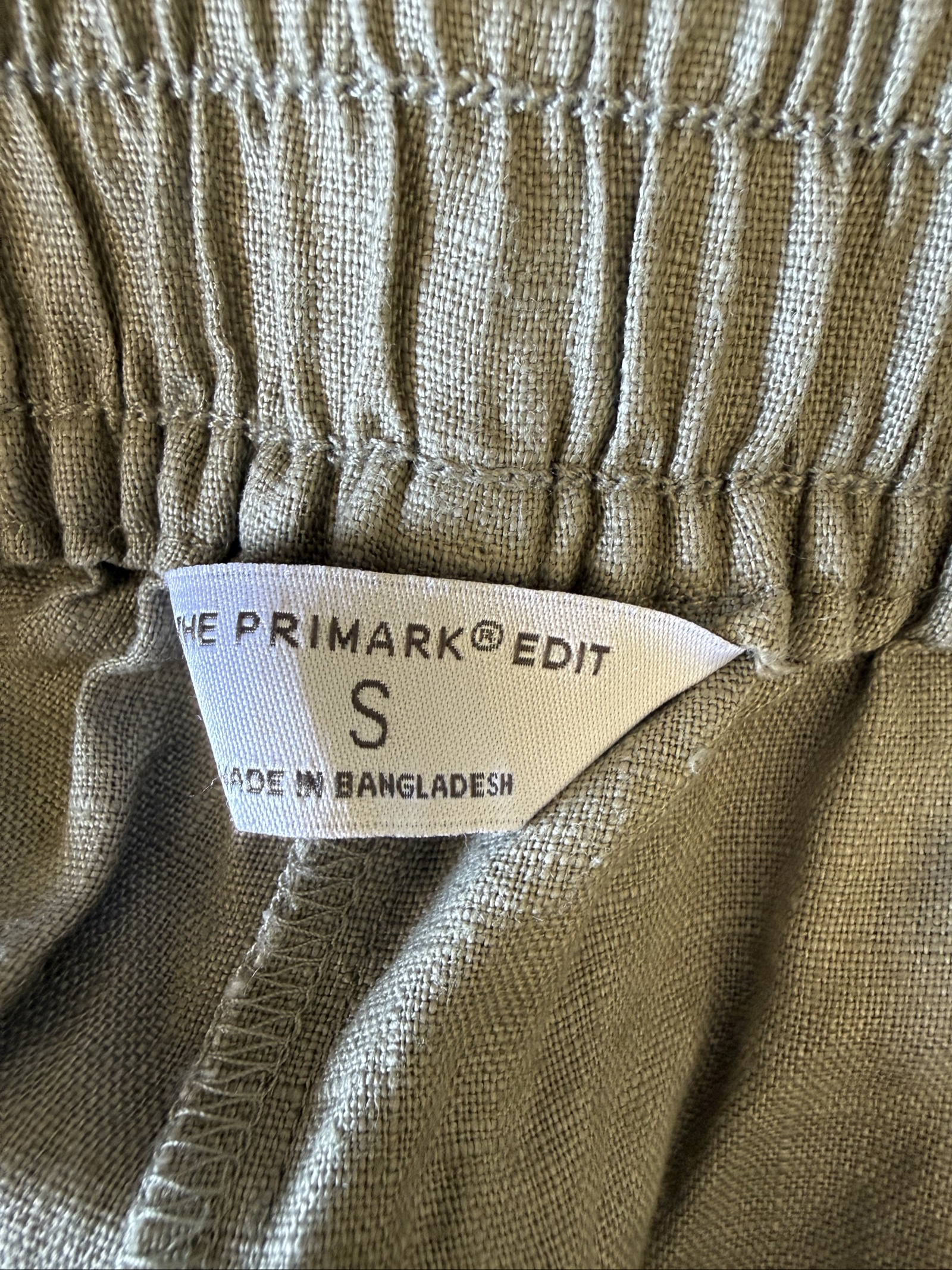 Primark Khaki Linen Blend Relaxed Fit Shorts Small S Casual Summer Lightwear image 4