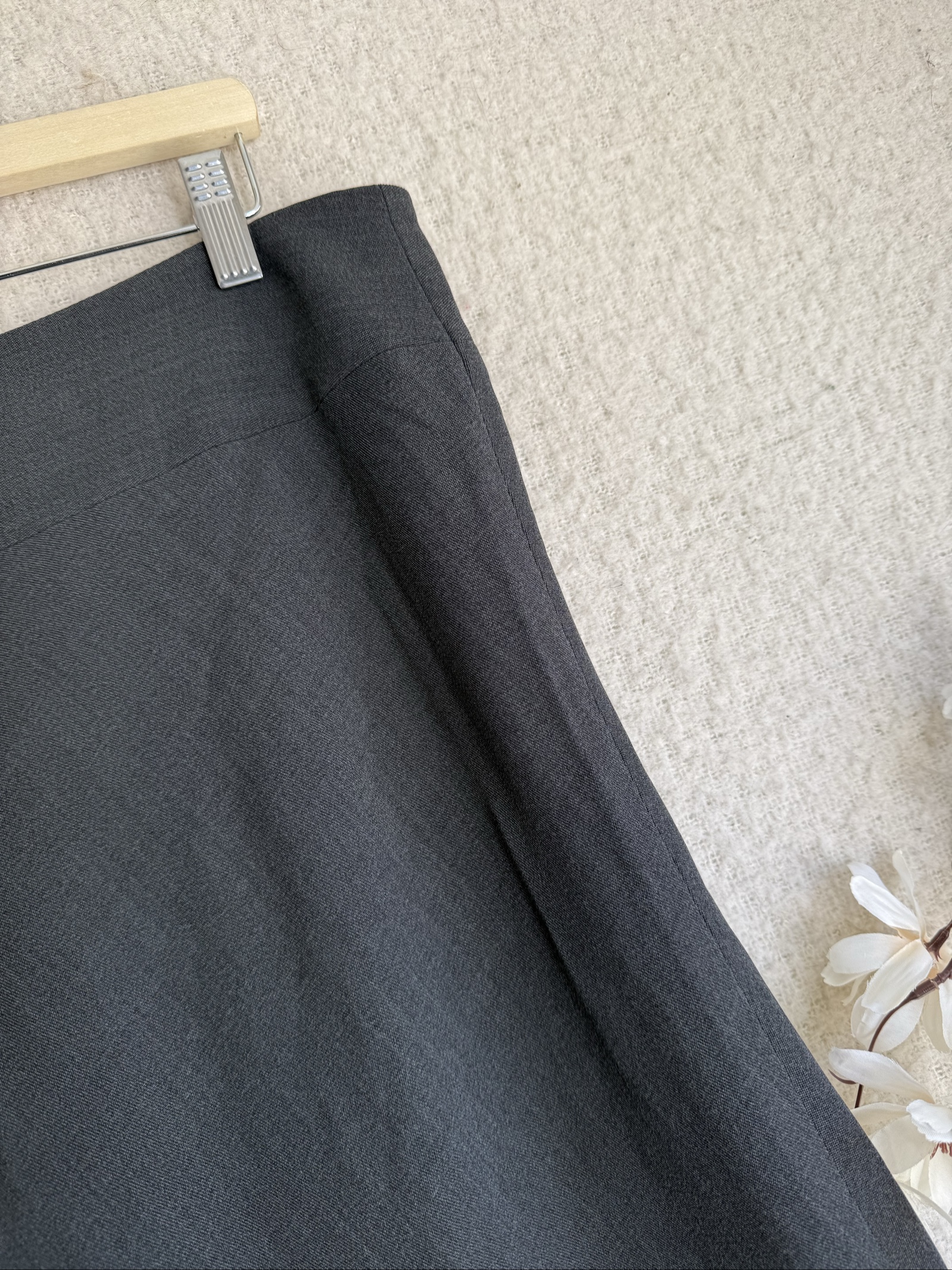 Jigsaw Charcoal Grey Flared Skirt UK 16 Classic Workwear Smart Skirt image 2