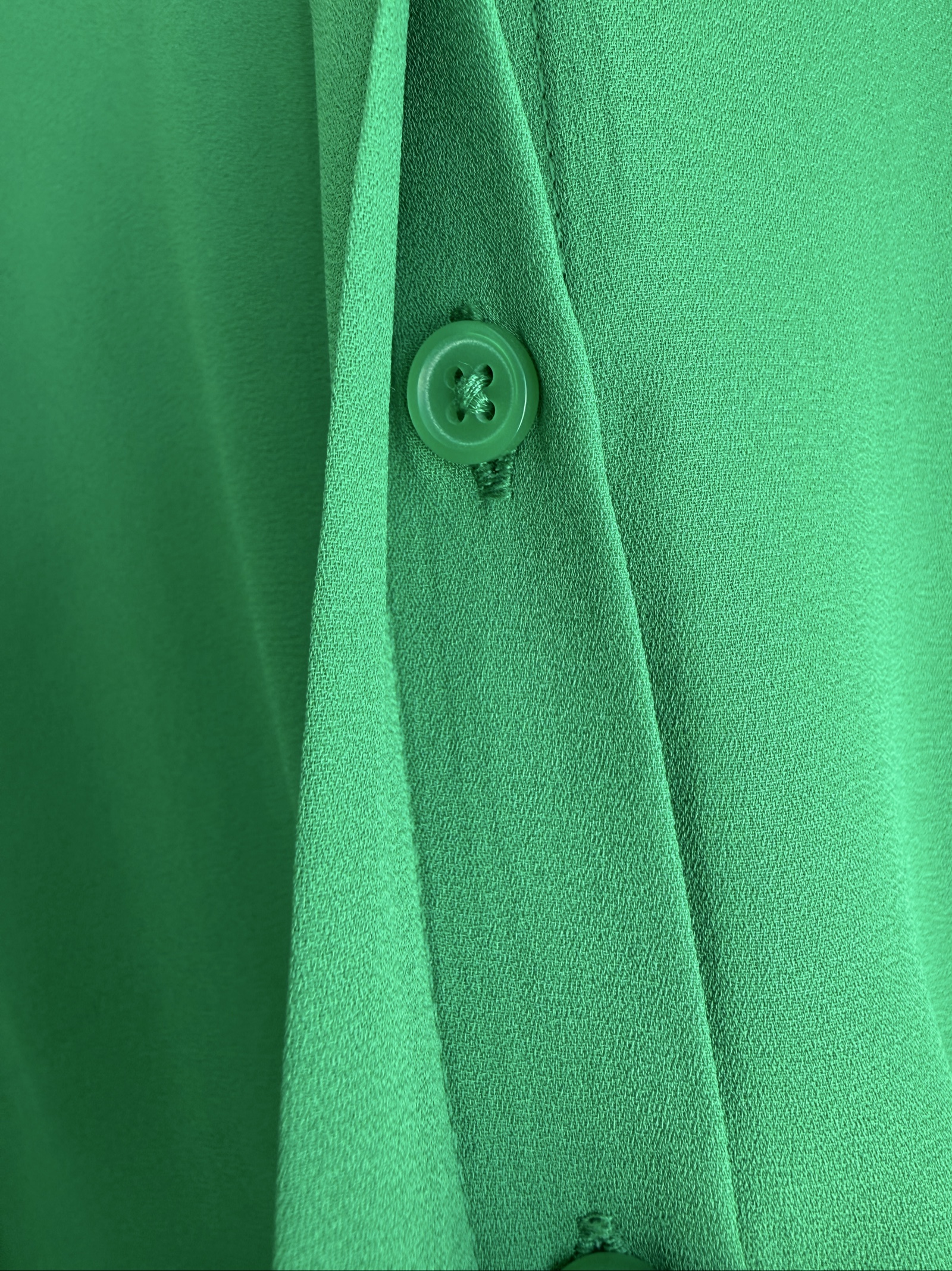 New Look Green Shirt Blouse UK 10 Classic Long Sleeve Button Down image 5