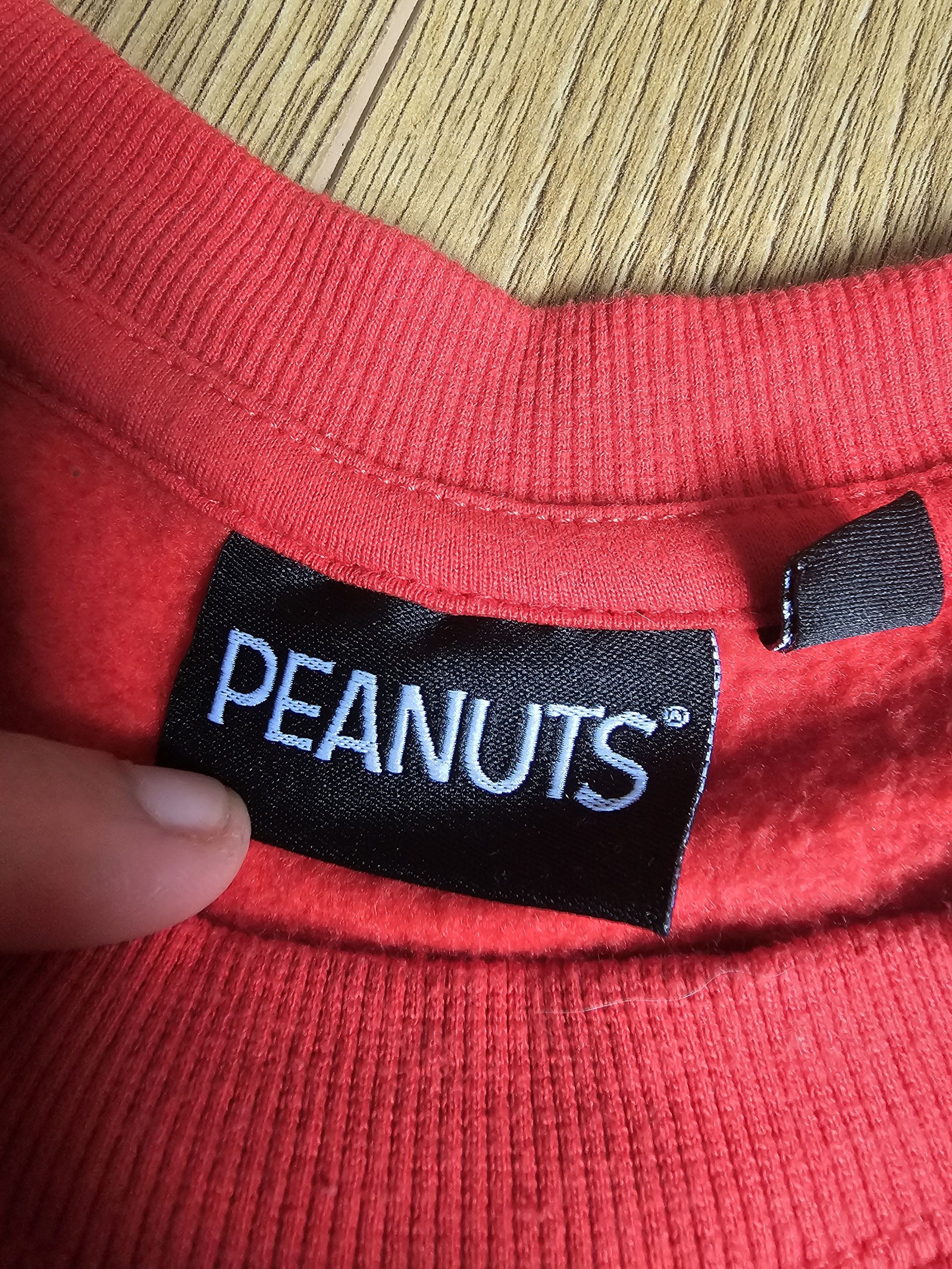 Peanuts Red Christmas Sweater Large Embroidered Holiday Characters image 5