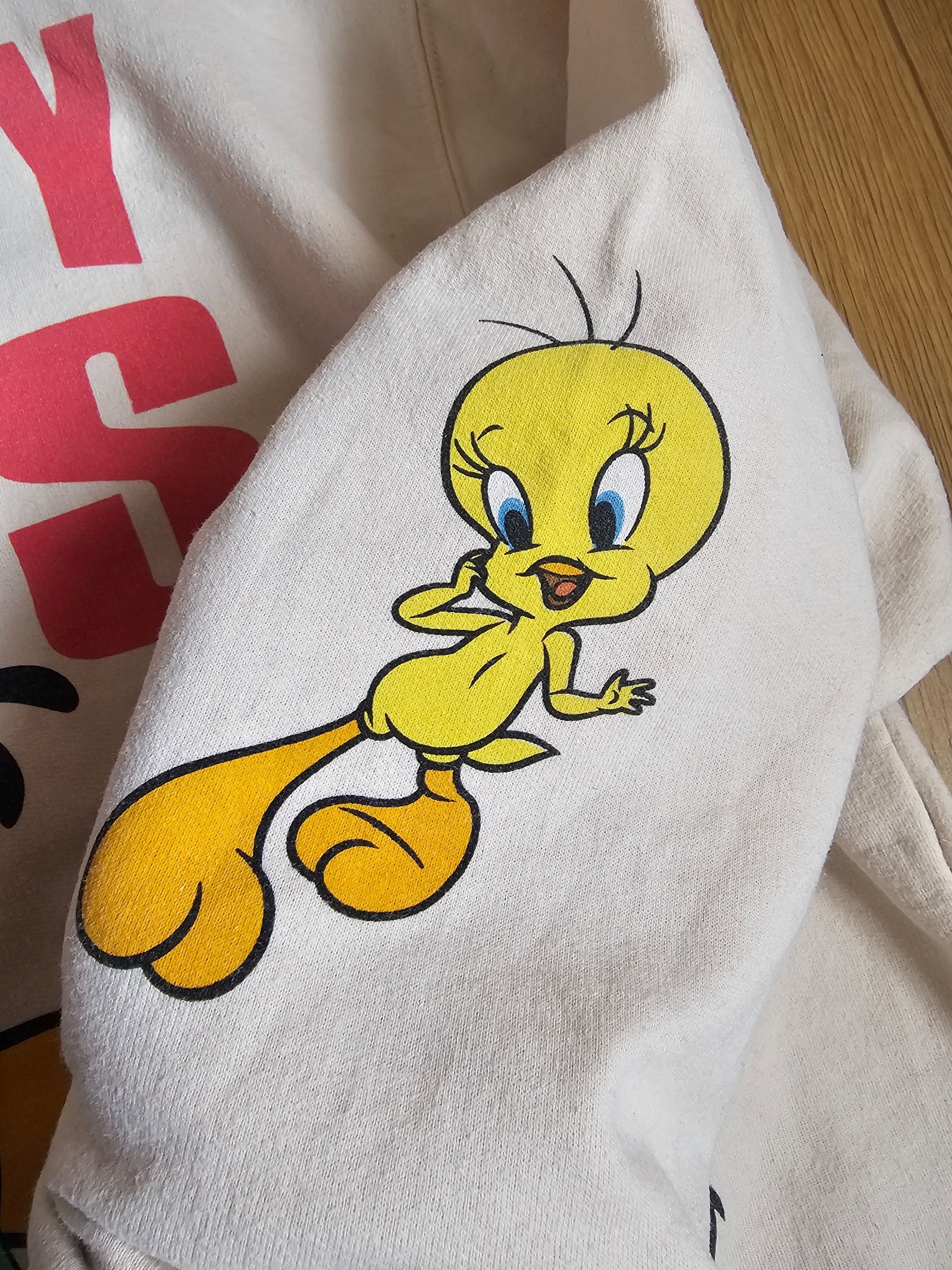 Looney Tunes White Cream Tweety Sweatshirt XXL Cotton Polyester image 5