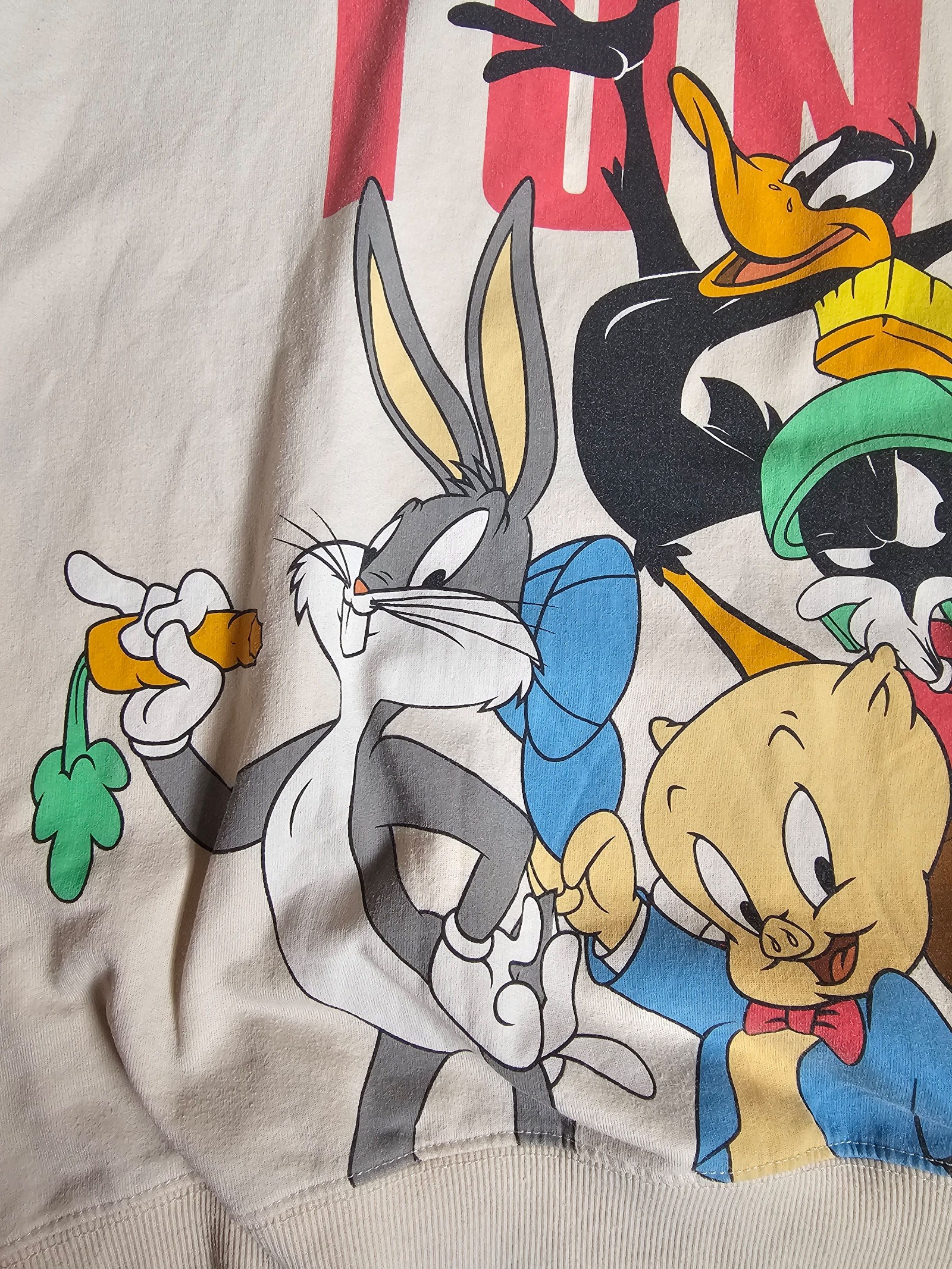 Looney Tunes White Cream Tweety Sweatshirt XXL Cotton Polyester image 3