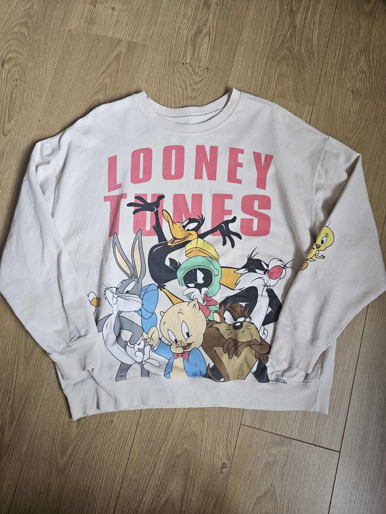 Looney Tunes White Cream Tweety Sweatshirt XXL Cotton Polyester