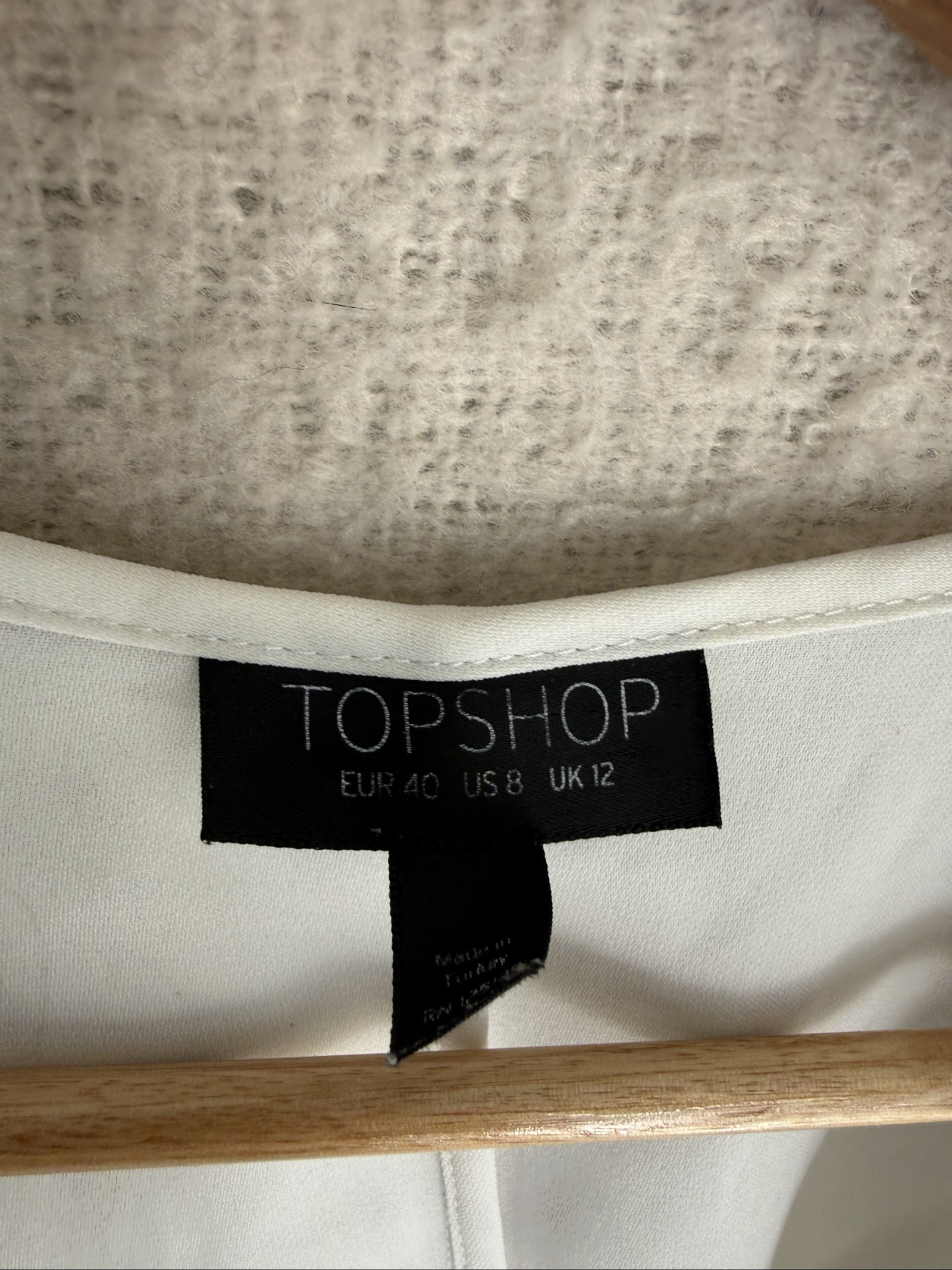 Topshop White Wrap Front Ruffle Sleeve Top UK 12 Elegant Summer Blouse image 3