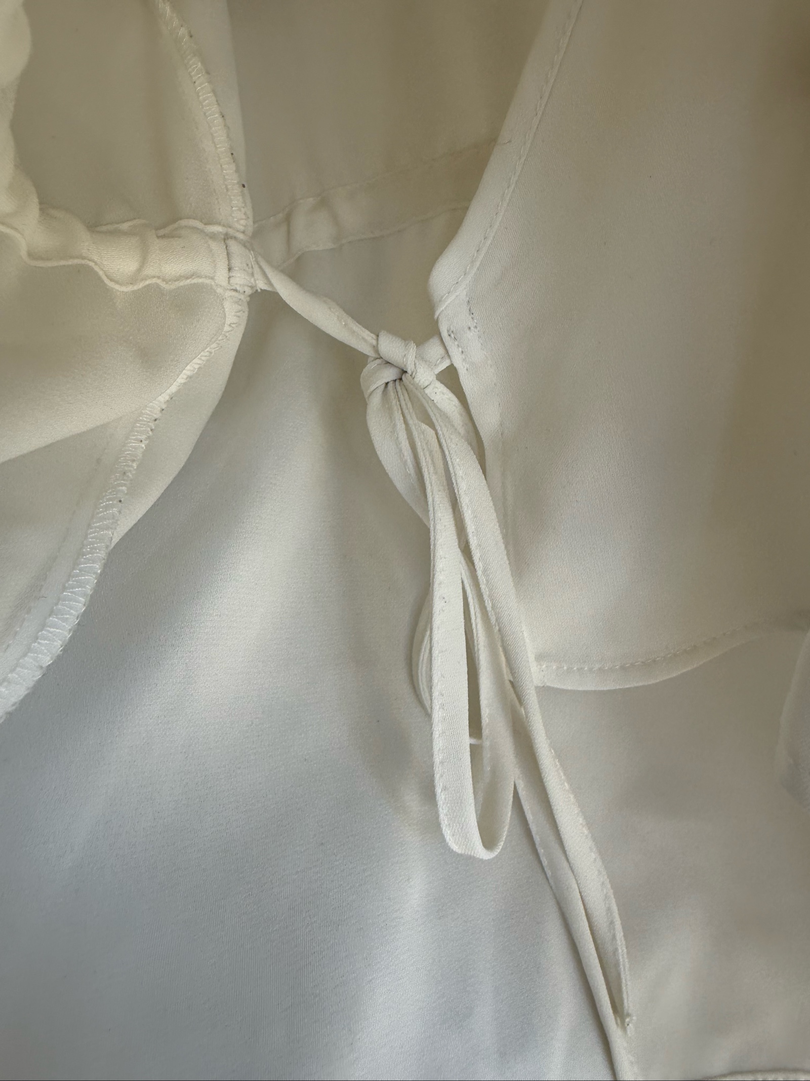 Topshop White Wrap Front Ruffle Sleeve Top UK 12 Elegant Summer Blouse image 5