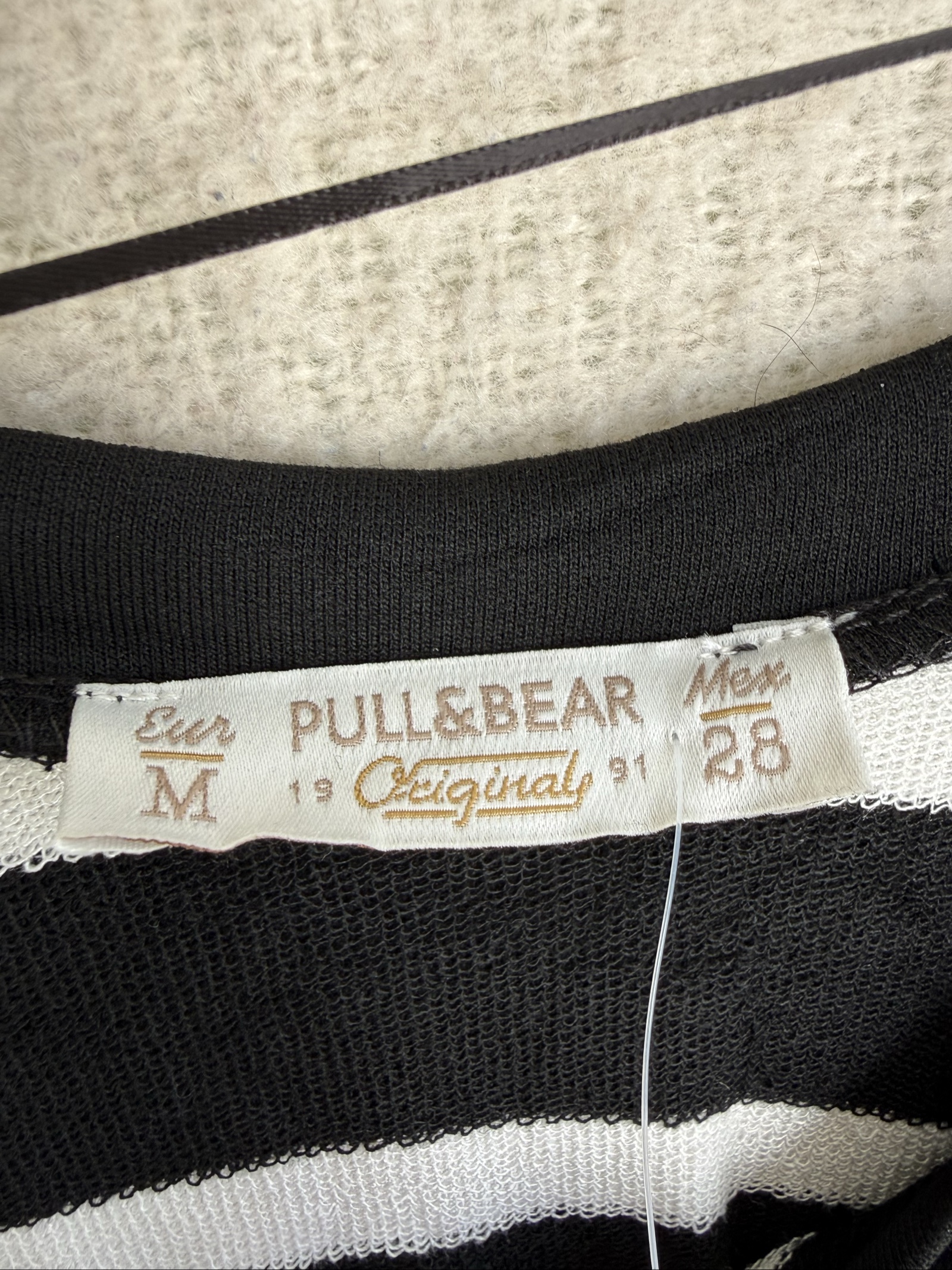 Pull&Bear Black & White Striped Dress Medium Casual Chic Stylish image 4