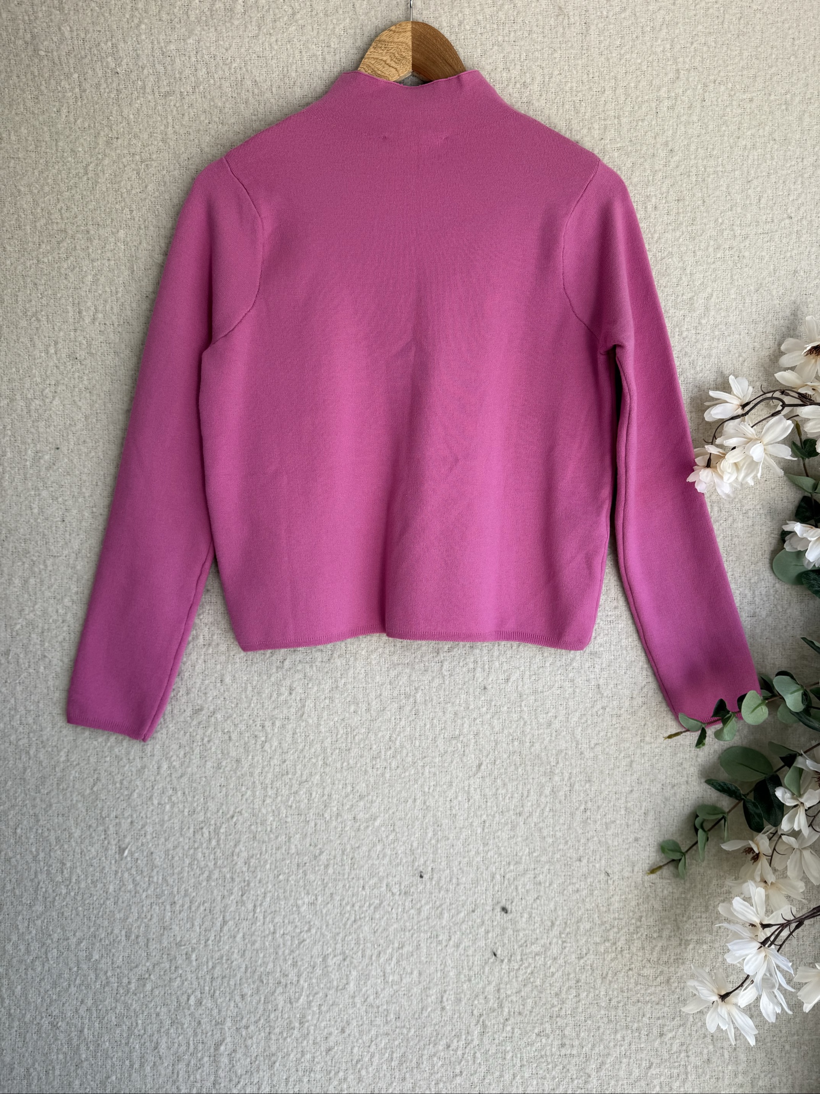 Mango Pink Knit Sweater XS Soft Viscose Blend Casual Cozy Top image 4