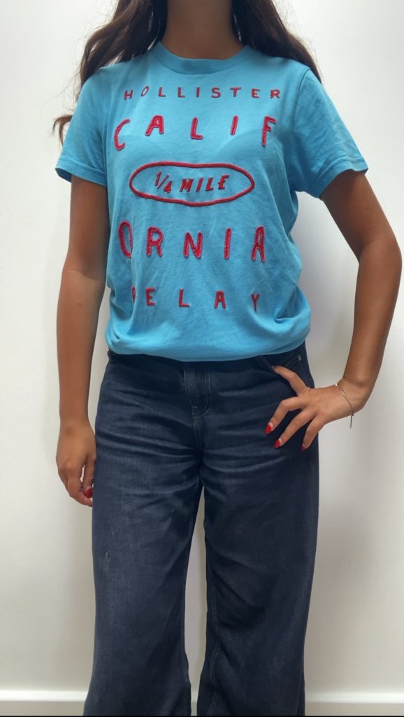 Hollister Blue & Red California Relay T-Shirt Medium