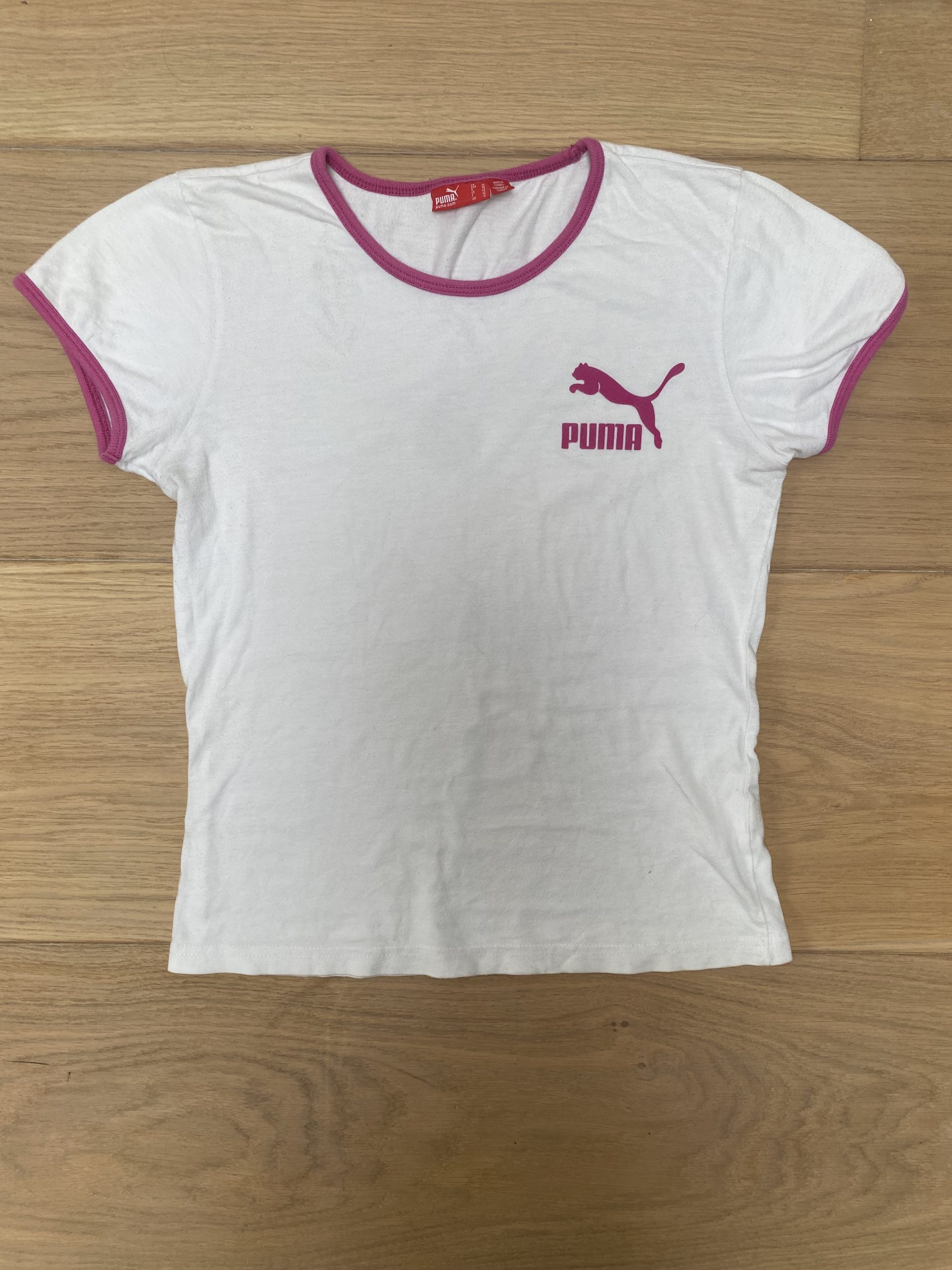 Puma White & Pink Logo T-Shirt Small image 2