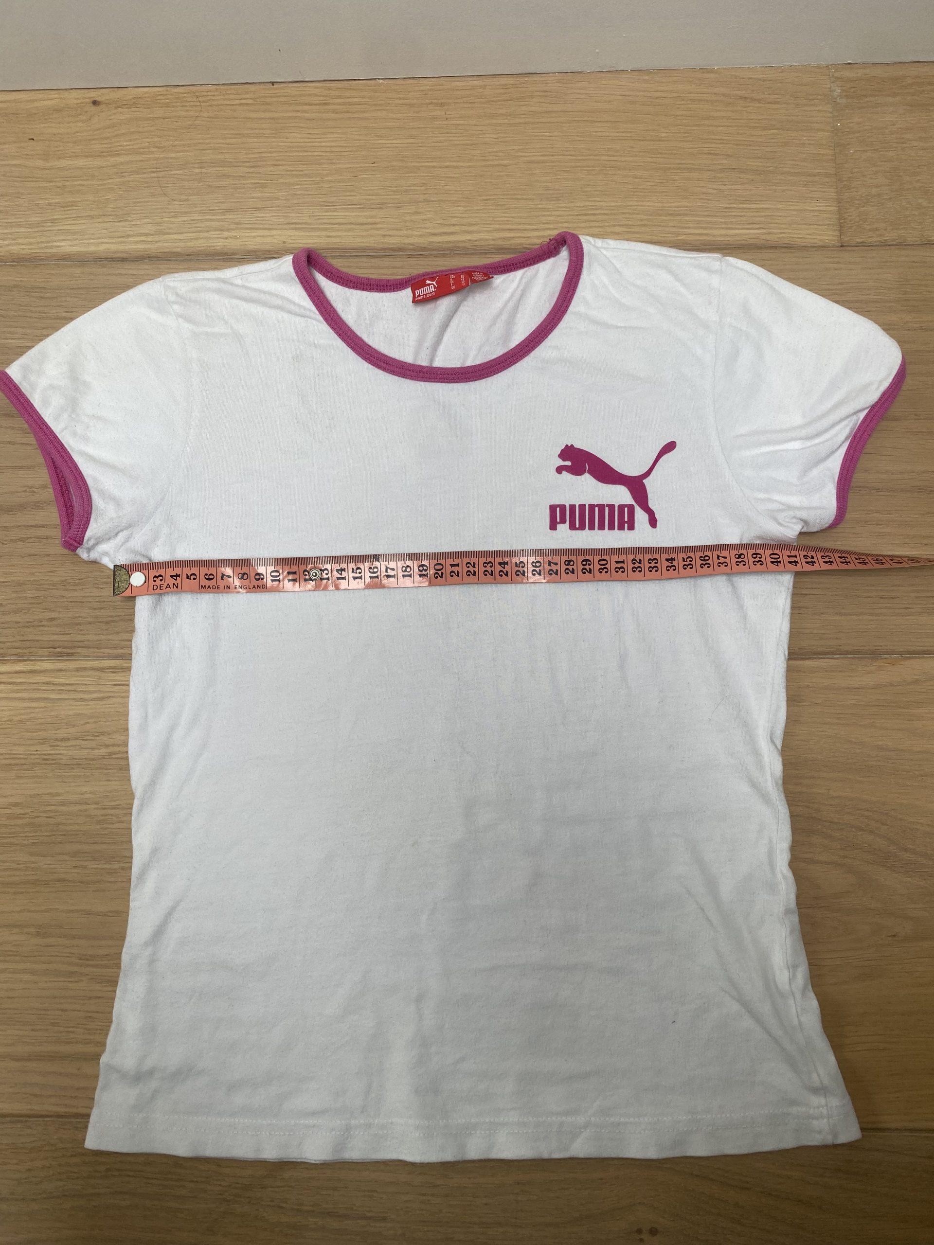 Puma White & Pink Logo T-Shirt Small image 3