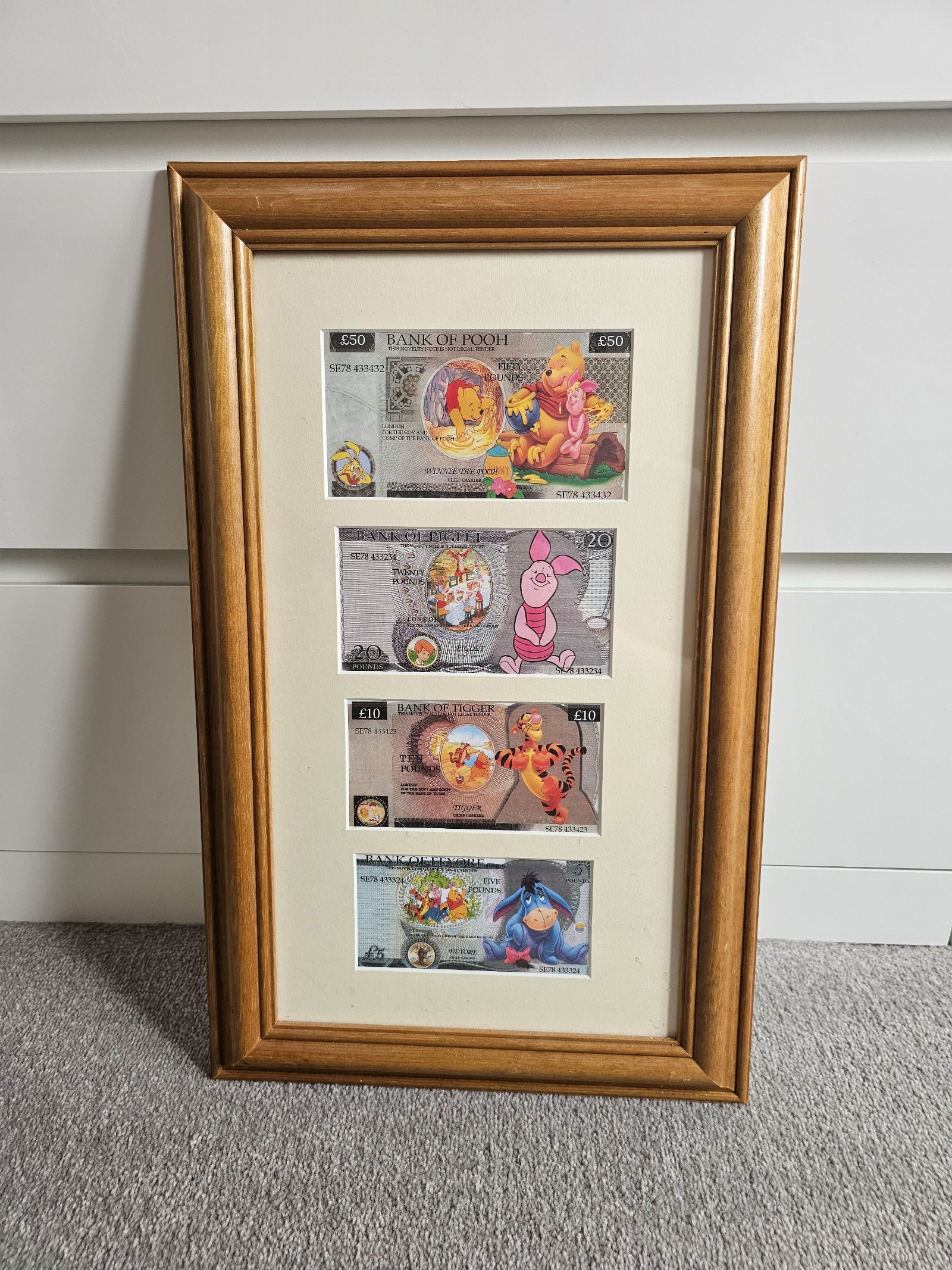 Winnie the Pooh Bank of Pooh Framed Novelty Note Collection