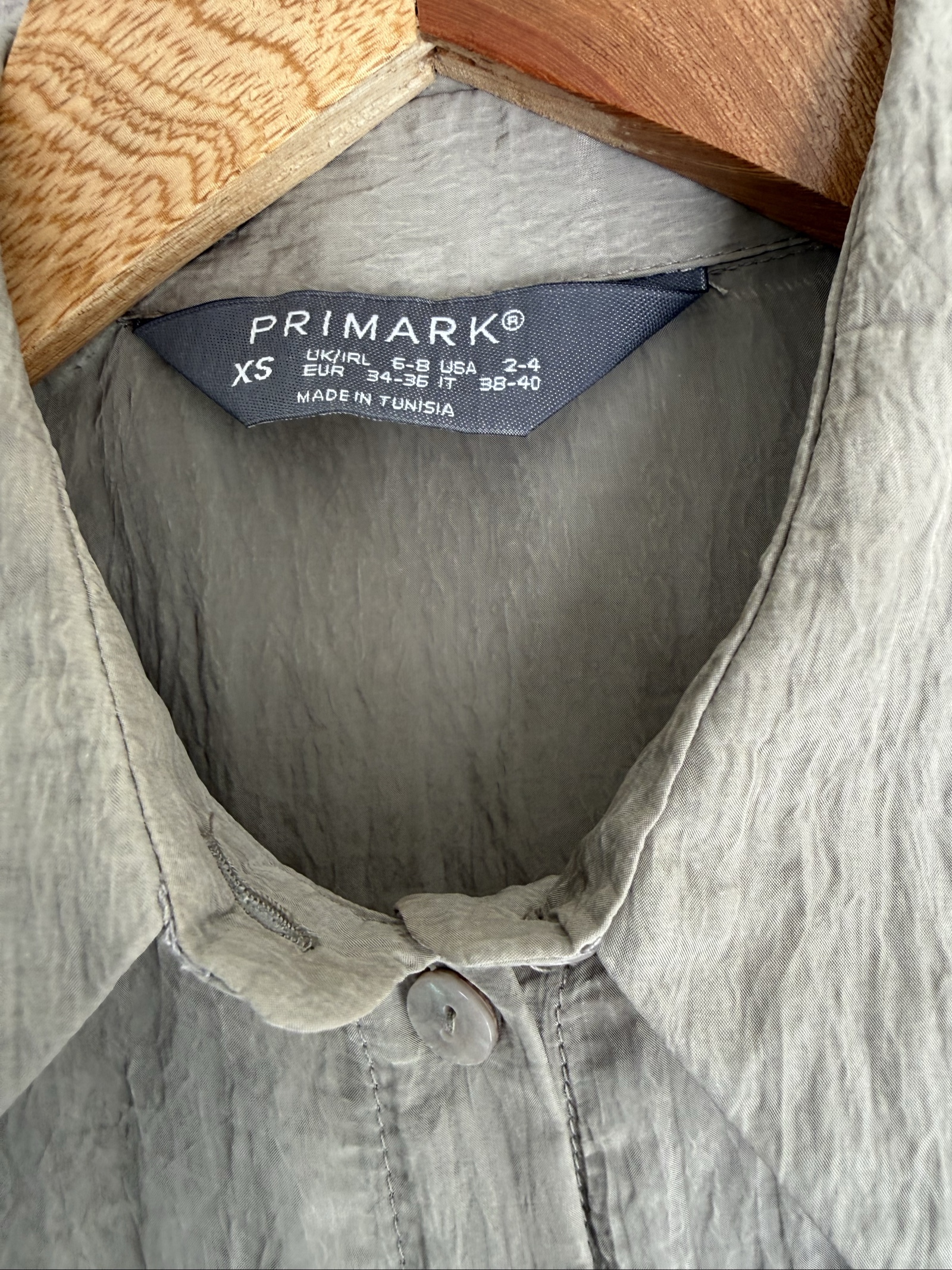 Primark Grey Crinkle Textured Shirt XS UK 6-8 Casual Button-Up Top image 3