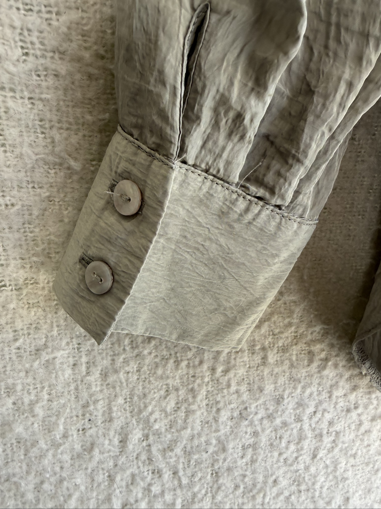 Primark Grey Crinkle Textured Shirt XS UK 6-8 Casual Button-Up Top image 6