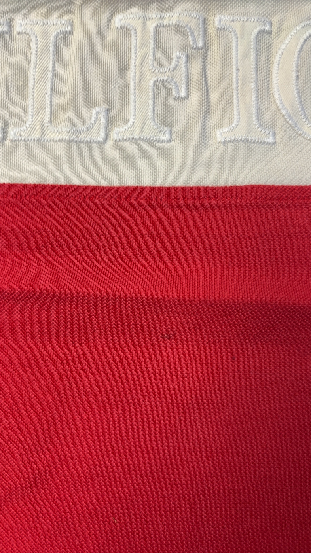 Tommy Hilfiger Red, Navy & White Polo Shirt XL Vintage image 3